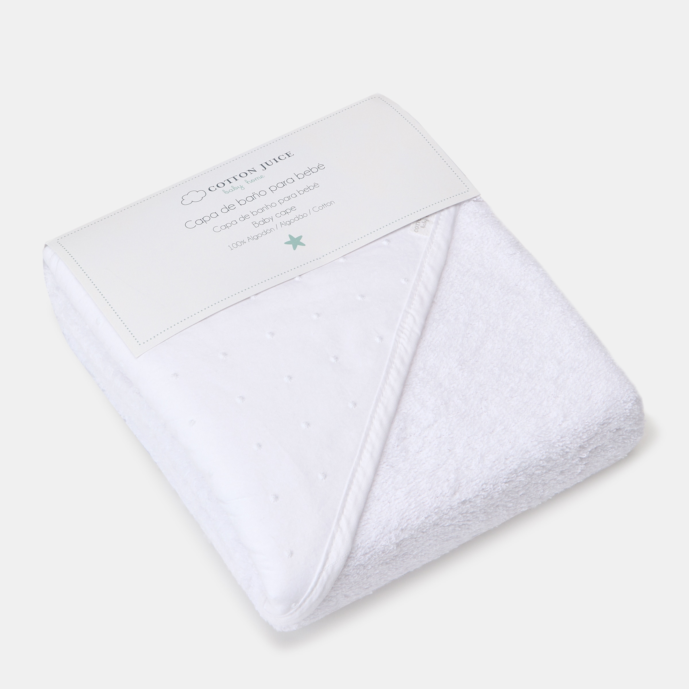 Capa de Casa de Banho com Capuz e Relevos Branco-4
