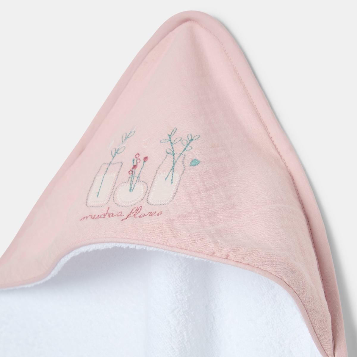 Capa de Banho Amore com Bordado Coelhinho Rosa velho-3