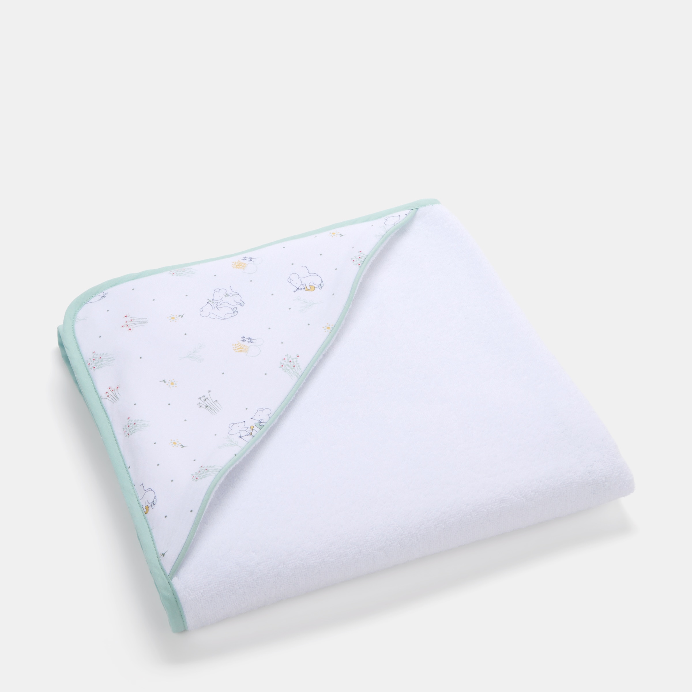 Imagem 0 de Capa de Banho Cotton Juice Baby Home Coleção Sésamo estampado ratinhos jardineiros