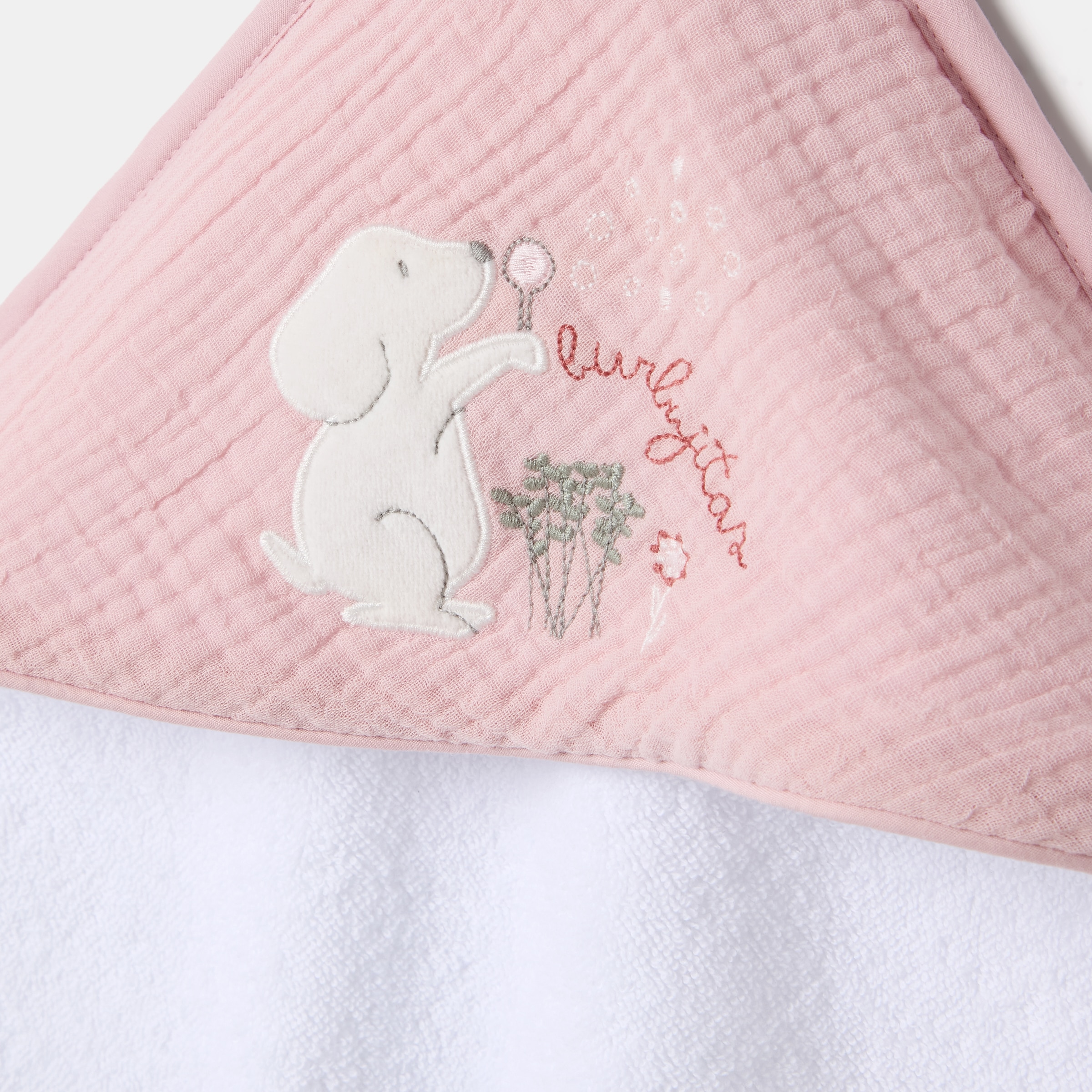 Capa de Banho Cotton Juice Baby Home Coleção Sésamo estampado cãezinhos Rosa antigo-3