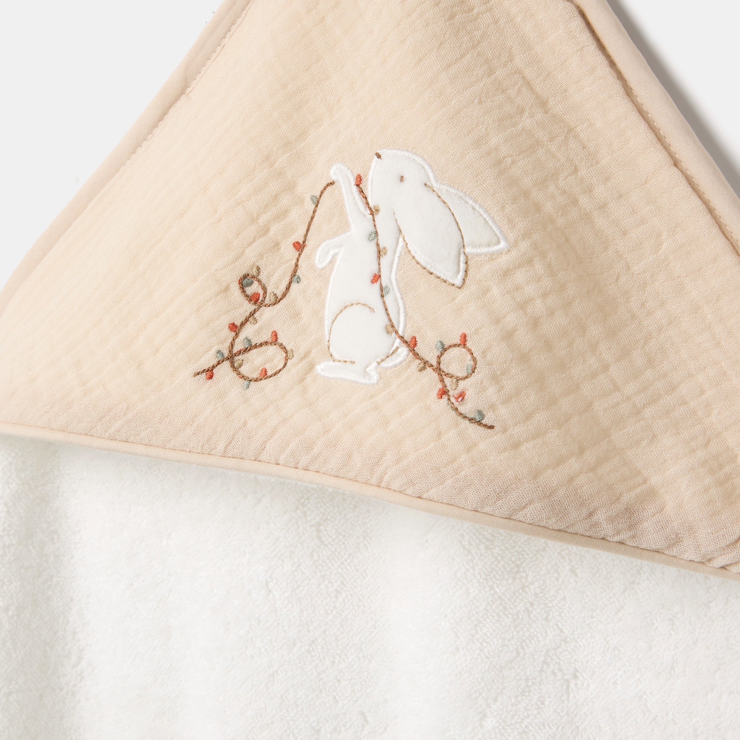 Capa de Banho Cotton Juice Baby Home Coleção Sésamo estampado coelhos Natural-3