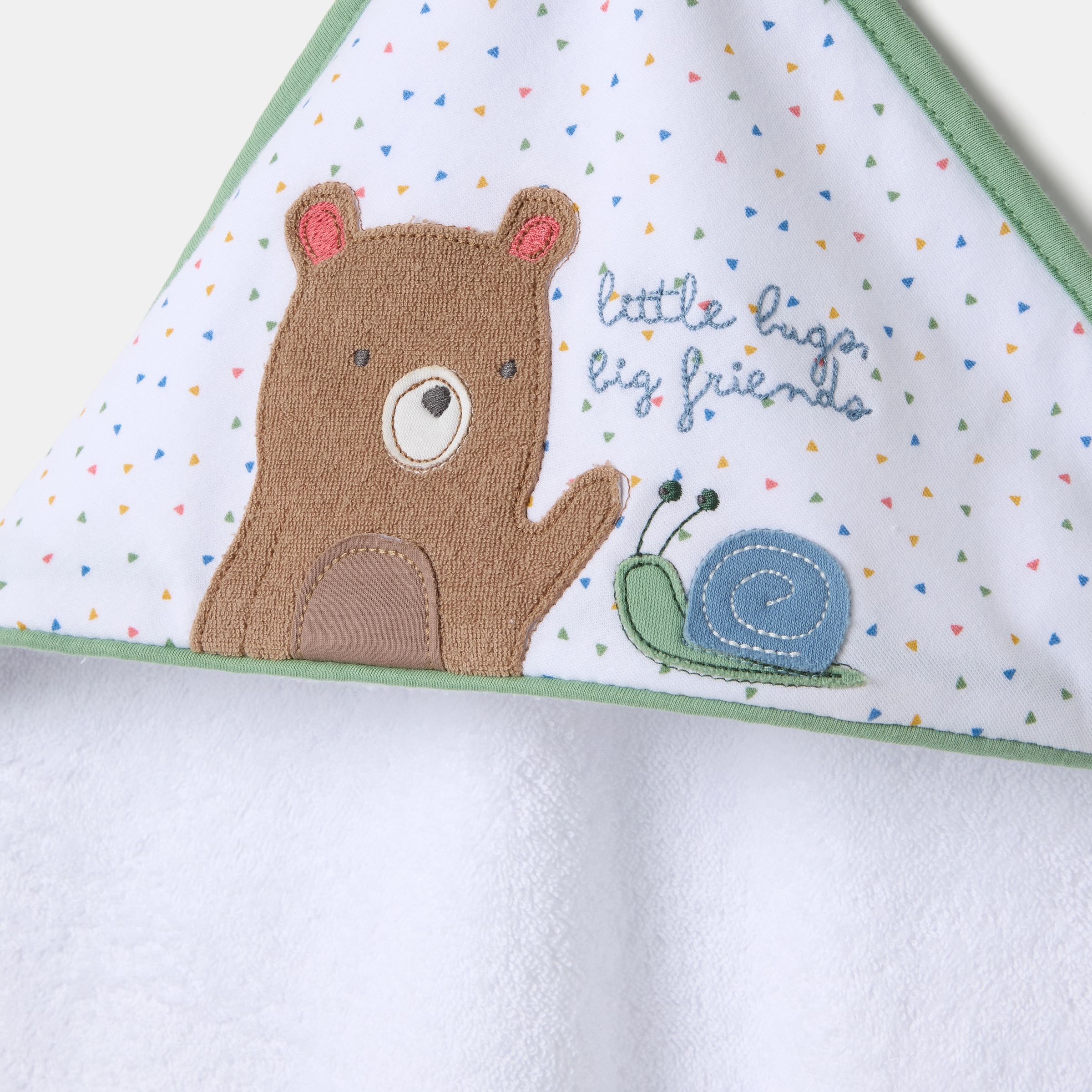 Toalha de banho Bbest, coleção Little Bugs urso 80 x 80 cm Verde Primavera-3