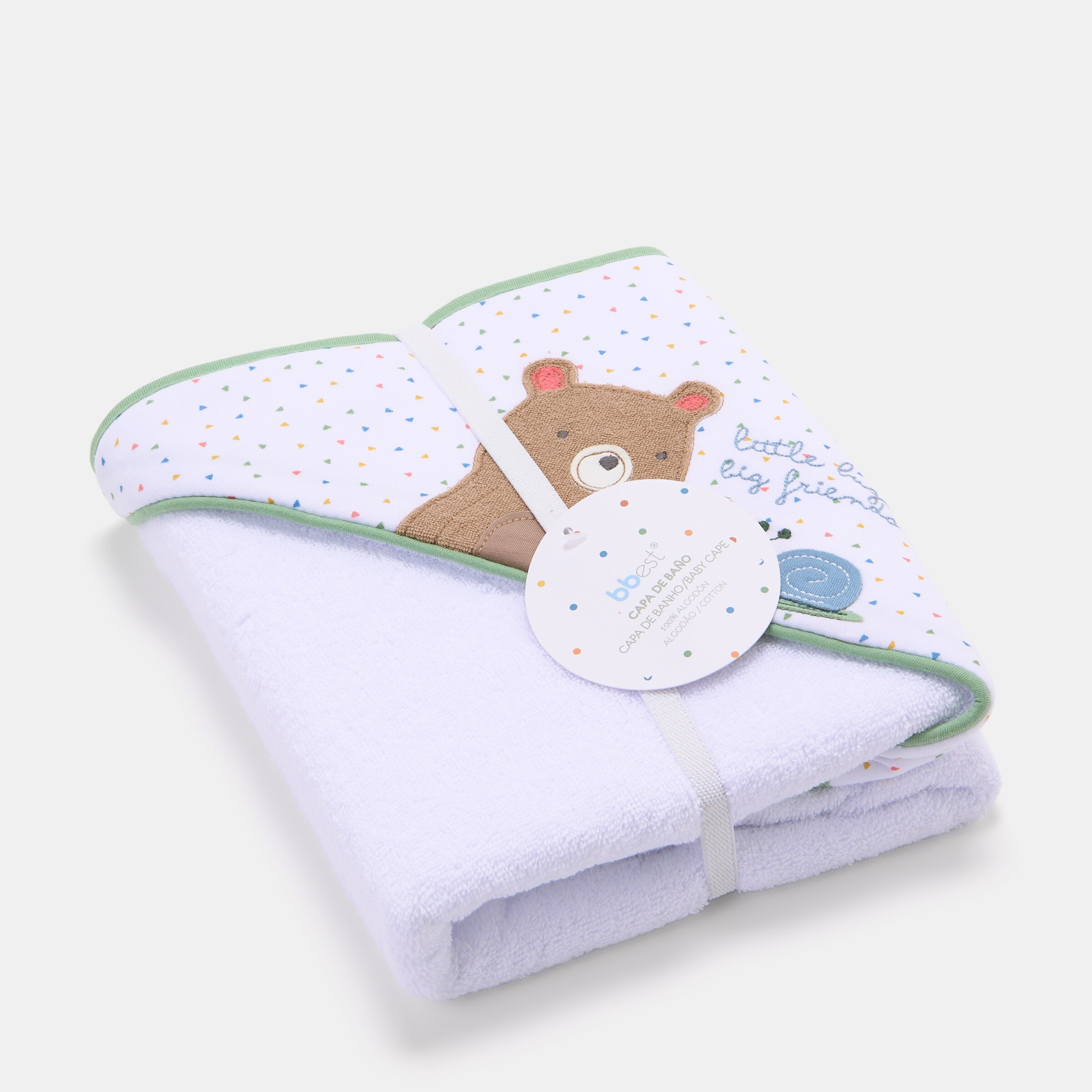 Toalha de banho Bbest, coleção Little Bugs urso 80 x 80 cm Verde Primavera-4