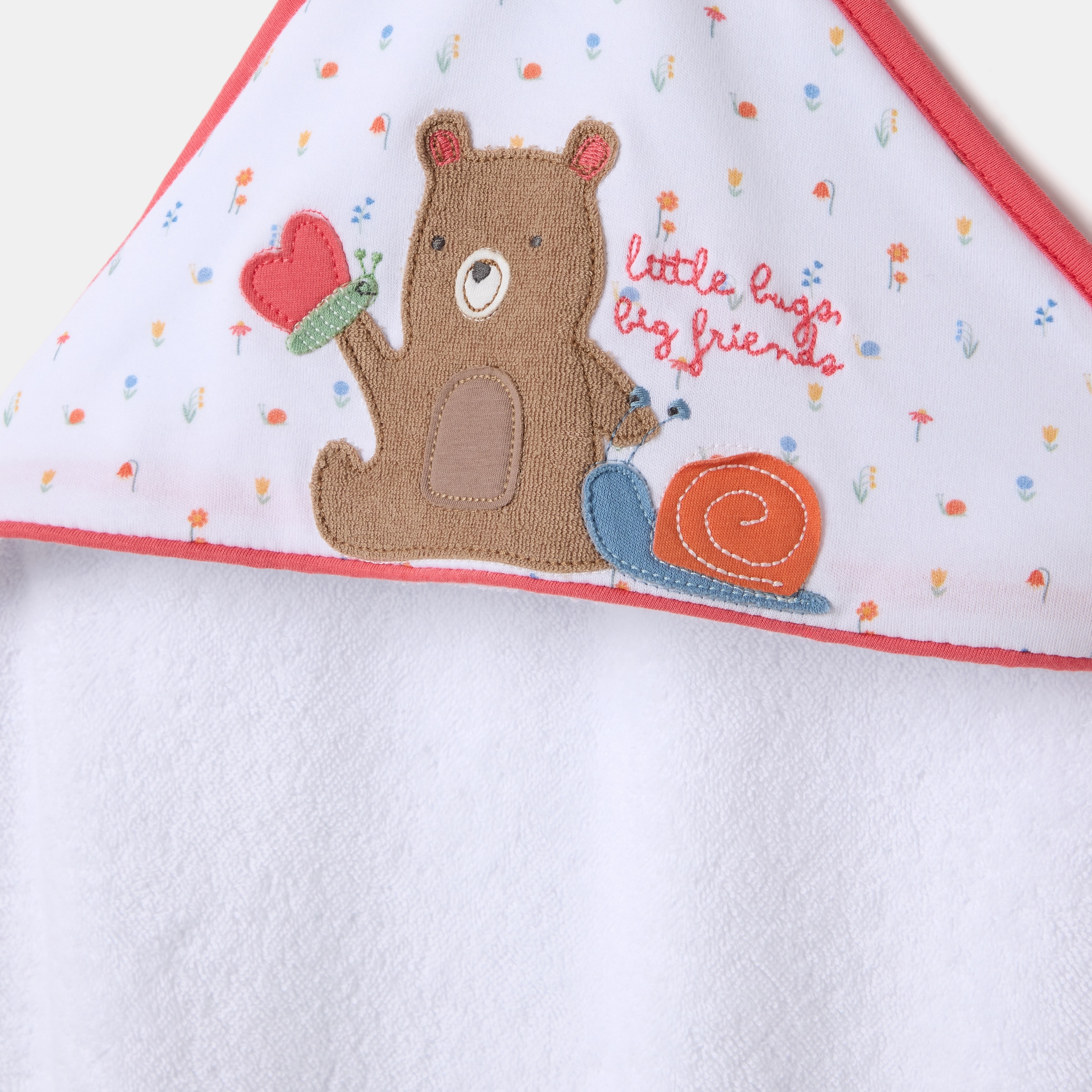 Toalha de banho Bbest, coleção Little Bugs caracol 80 x 80 cm Rosa-3