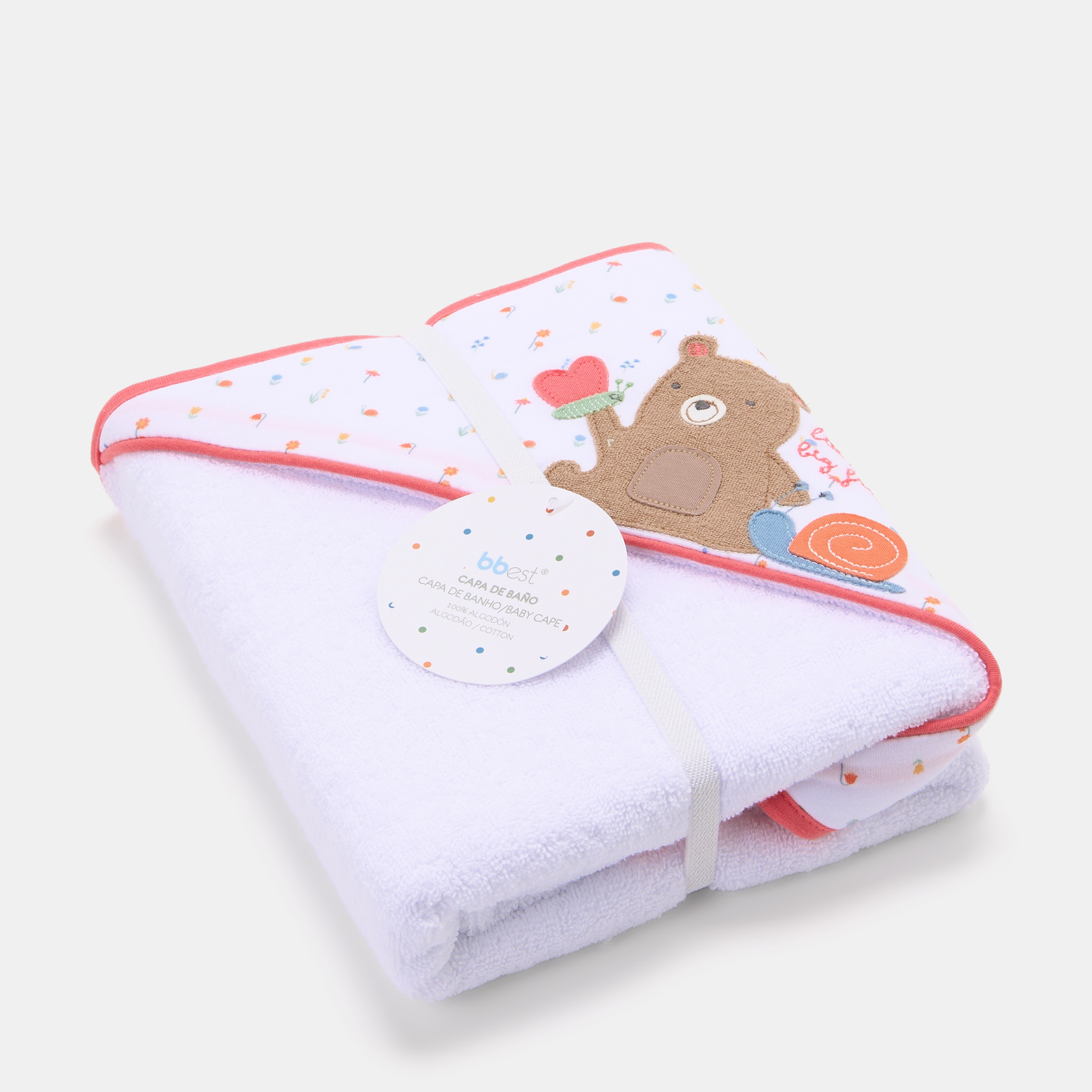 Toalha de banho Bbest, coleção Little Bugs caracol 80 x 80 cm Rosa-4