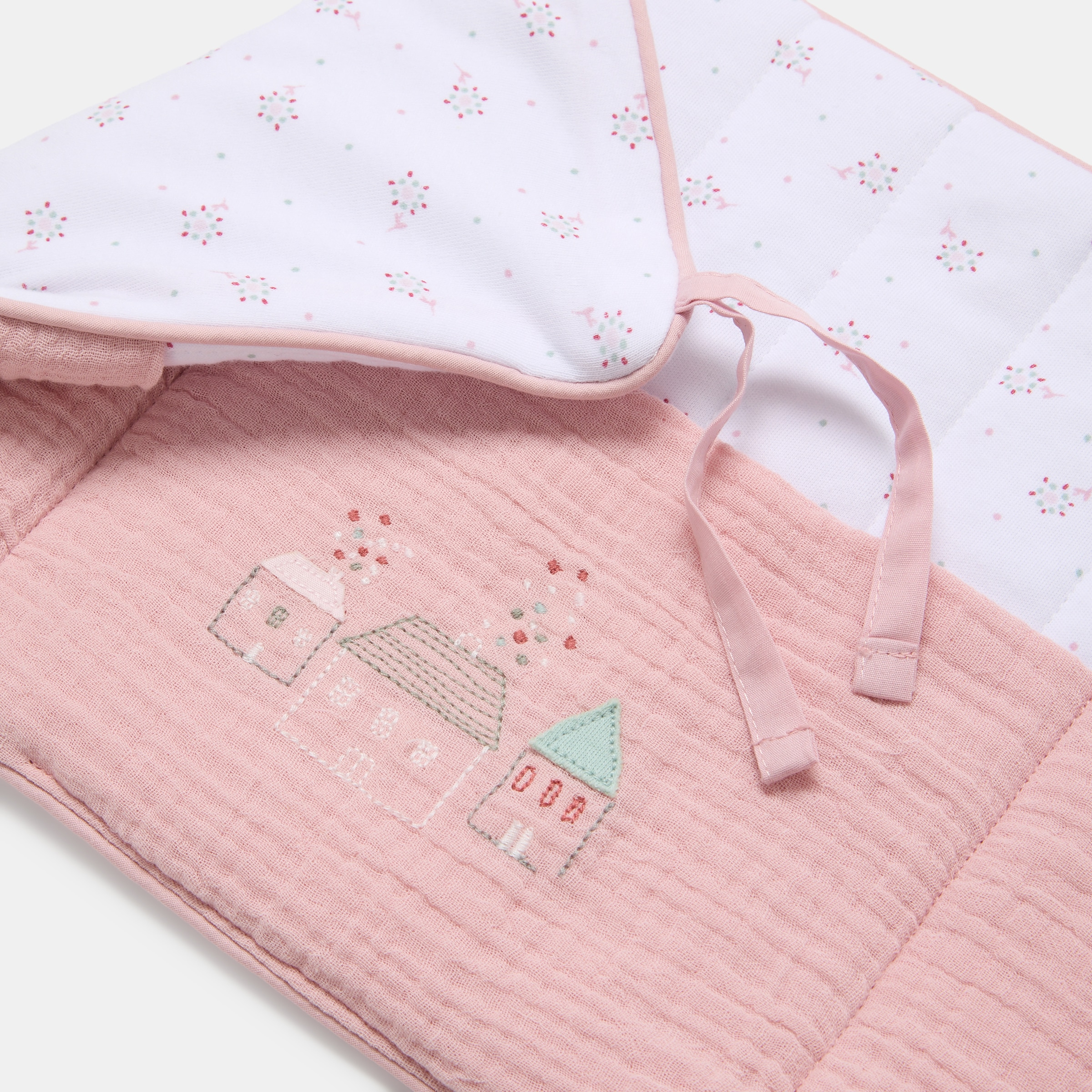Organizador de Berço Cotton Juice Baby Home Coleção Sésamo bordado cãezinhos Rosa antigo-4