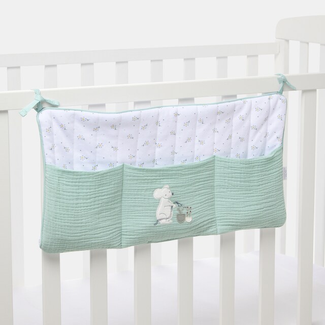 Organizador cuna Cotton Juice Baby Home colección Sésamo bordado Ratoncitos jardineros