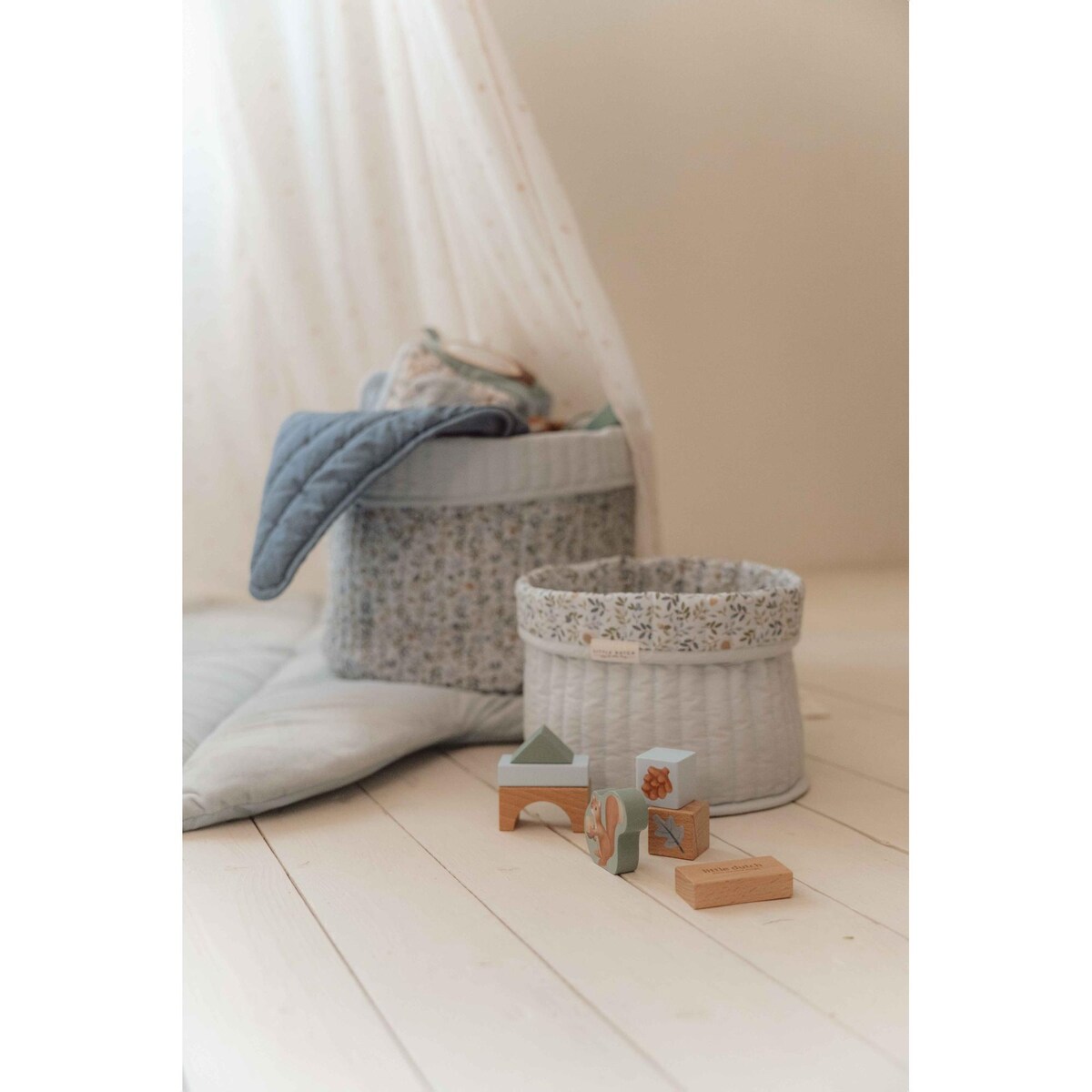 Cesta Little Dutch acolchada grande Forest Advent reversible Multicolor-3