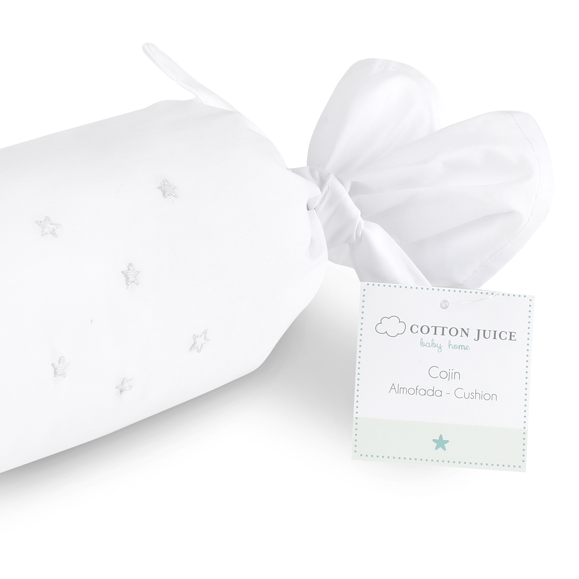 Cojín Cotton Juice Baby Home Clásico rulo bordado estrellas Gris Gris-2