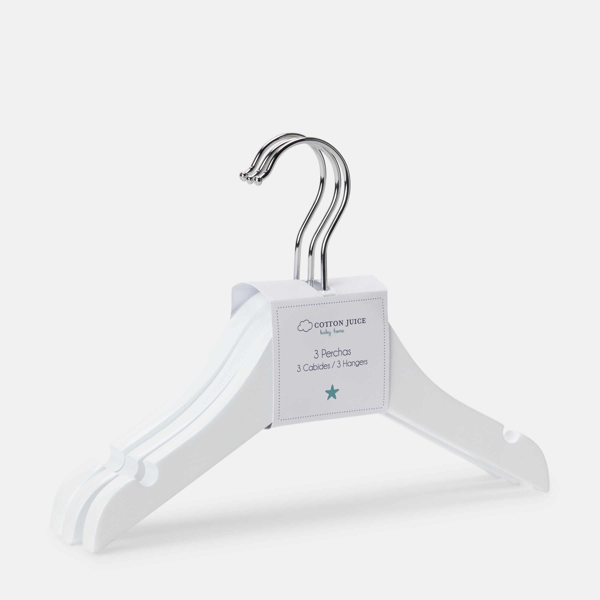 Percha Cotton Juice Baby Home madera pack3 bebé - Blanco Blanco-3