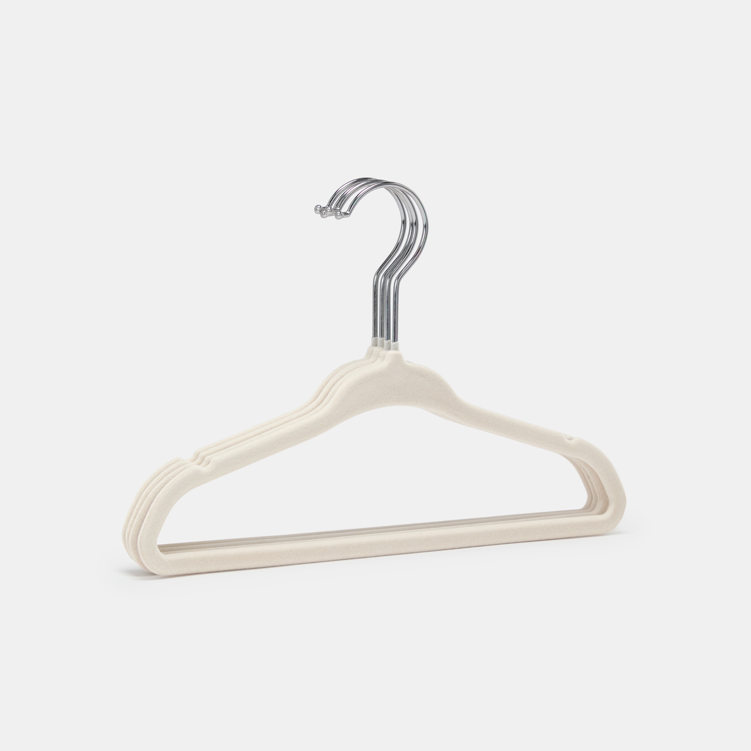 Pack de 4 Cabides de Veludo de Bebé Natural-1