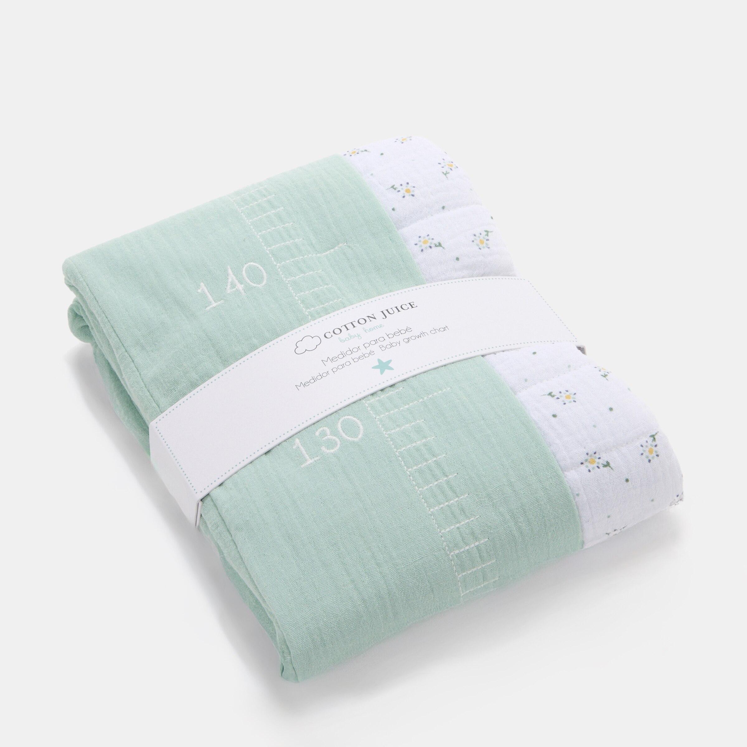 Medidor para bebés Cotton Juice Baby Home colección Sésamo, estampado flores - Verde Mint Verde Mint-4