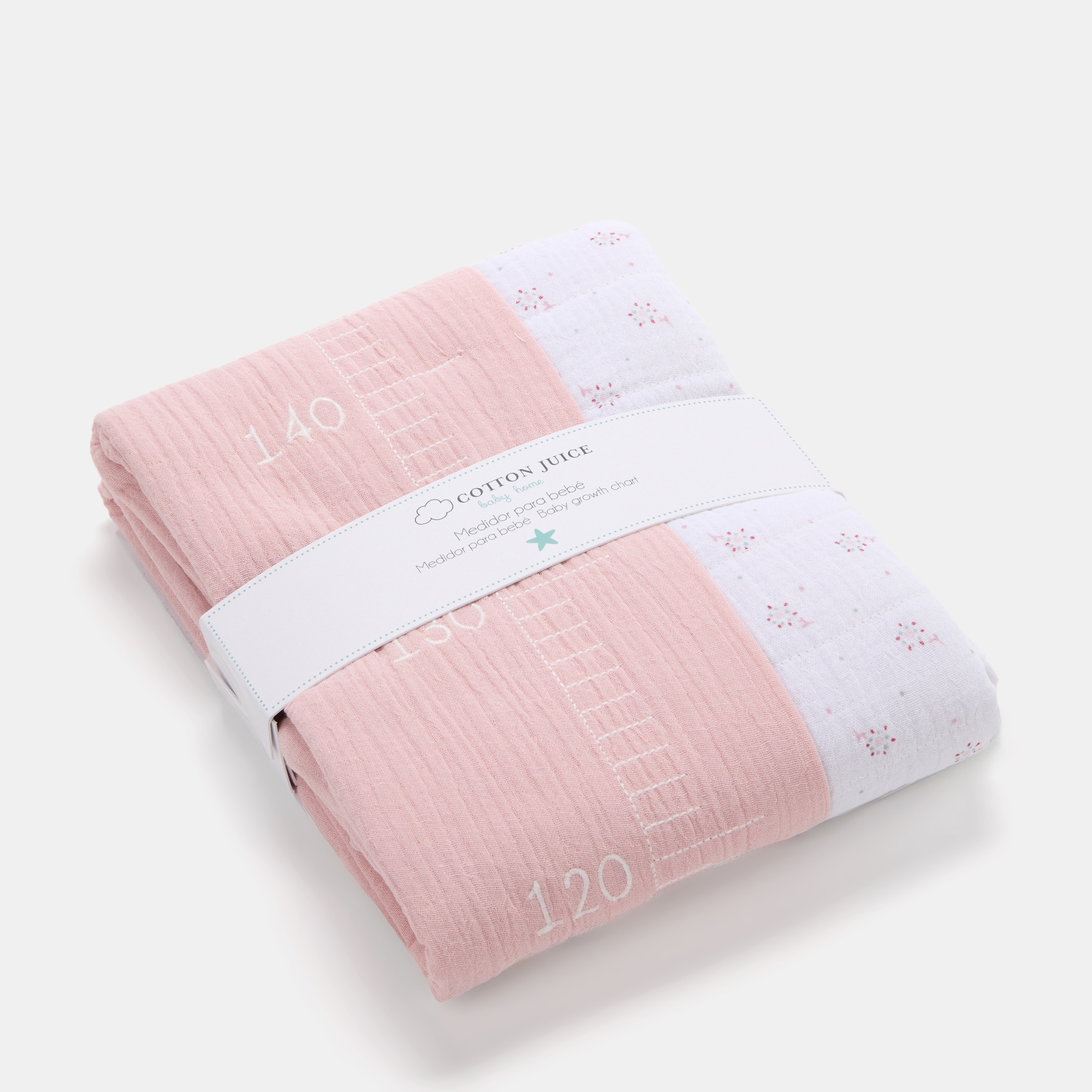Medidor para bebé Cotton Juice Baby Home coleção Sésamo estampado floral Rosa antigo-4