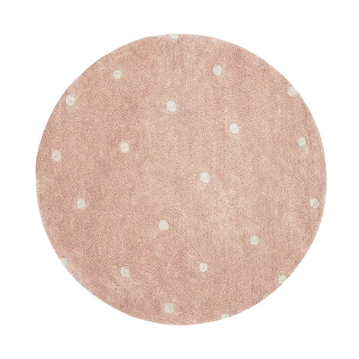 Alfombra Lorena Canals lavable de algodón Round Dot Rosa Rosa-1