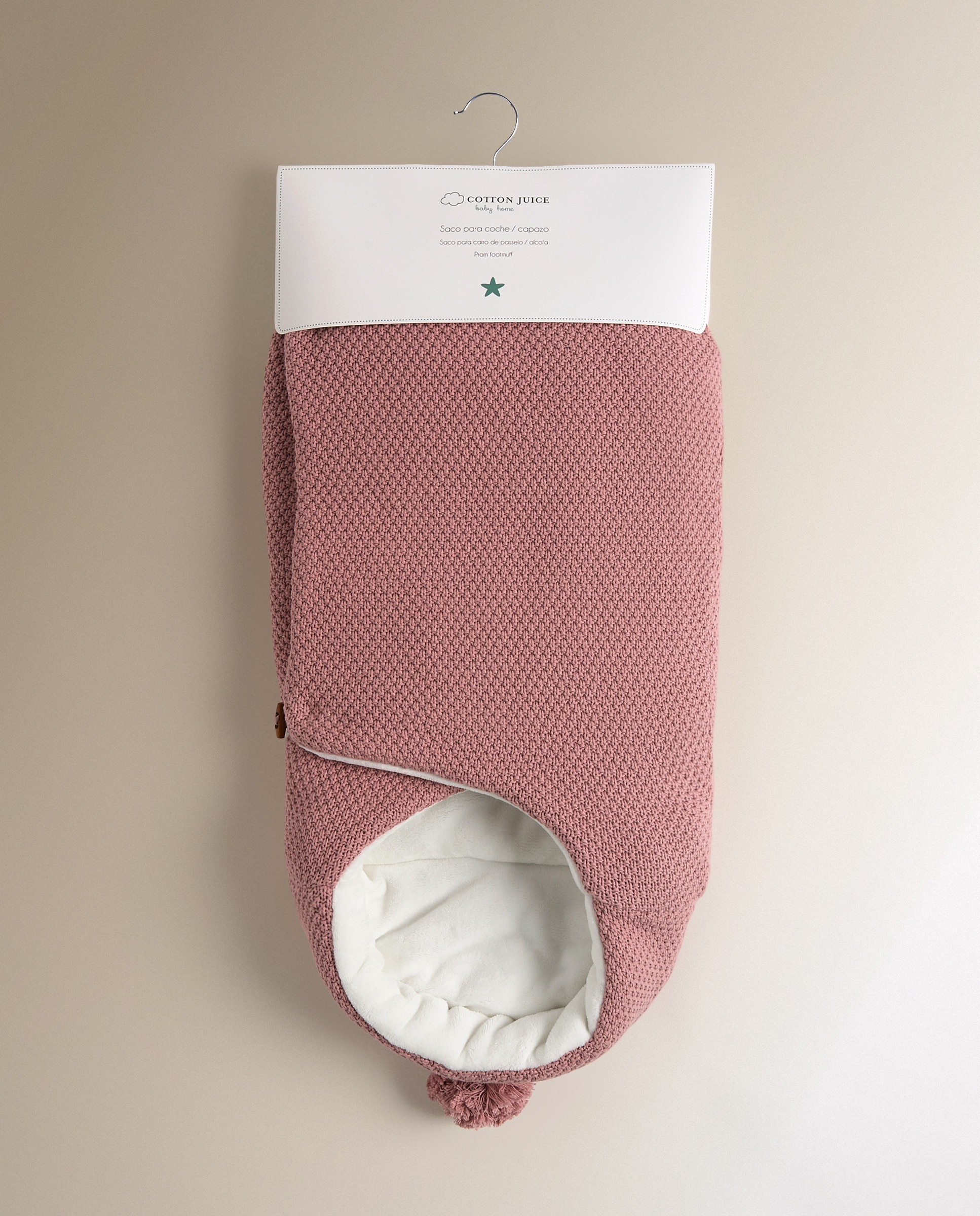 Saco Nana para capazo Cotton Juice Baby Home Básico Tricot - Rosa Rosa-6