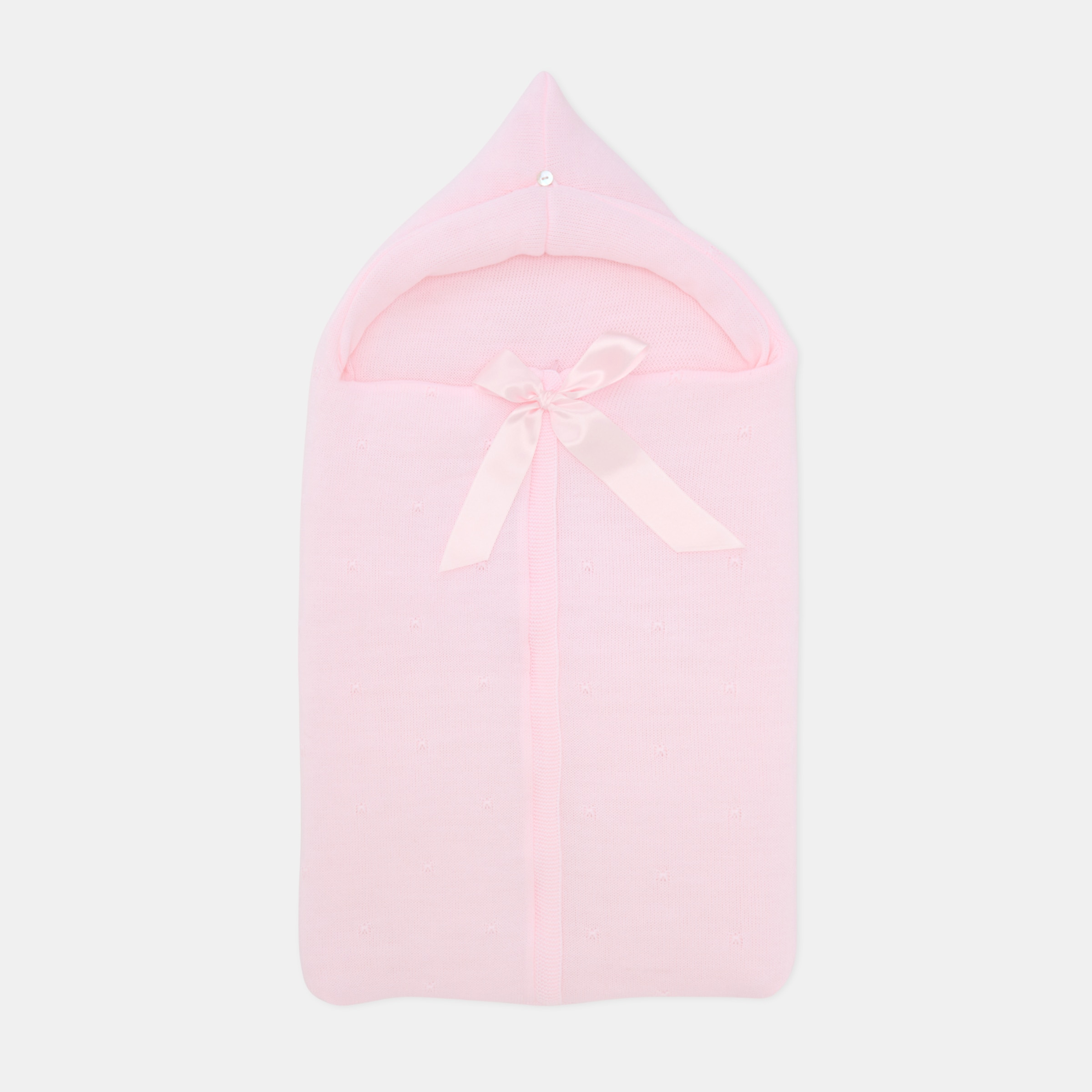 Saco coche Cotton Juice Baby Home capucha Tricot - Rosa claro Rosa claro-1