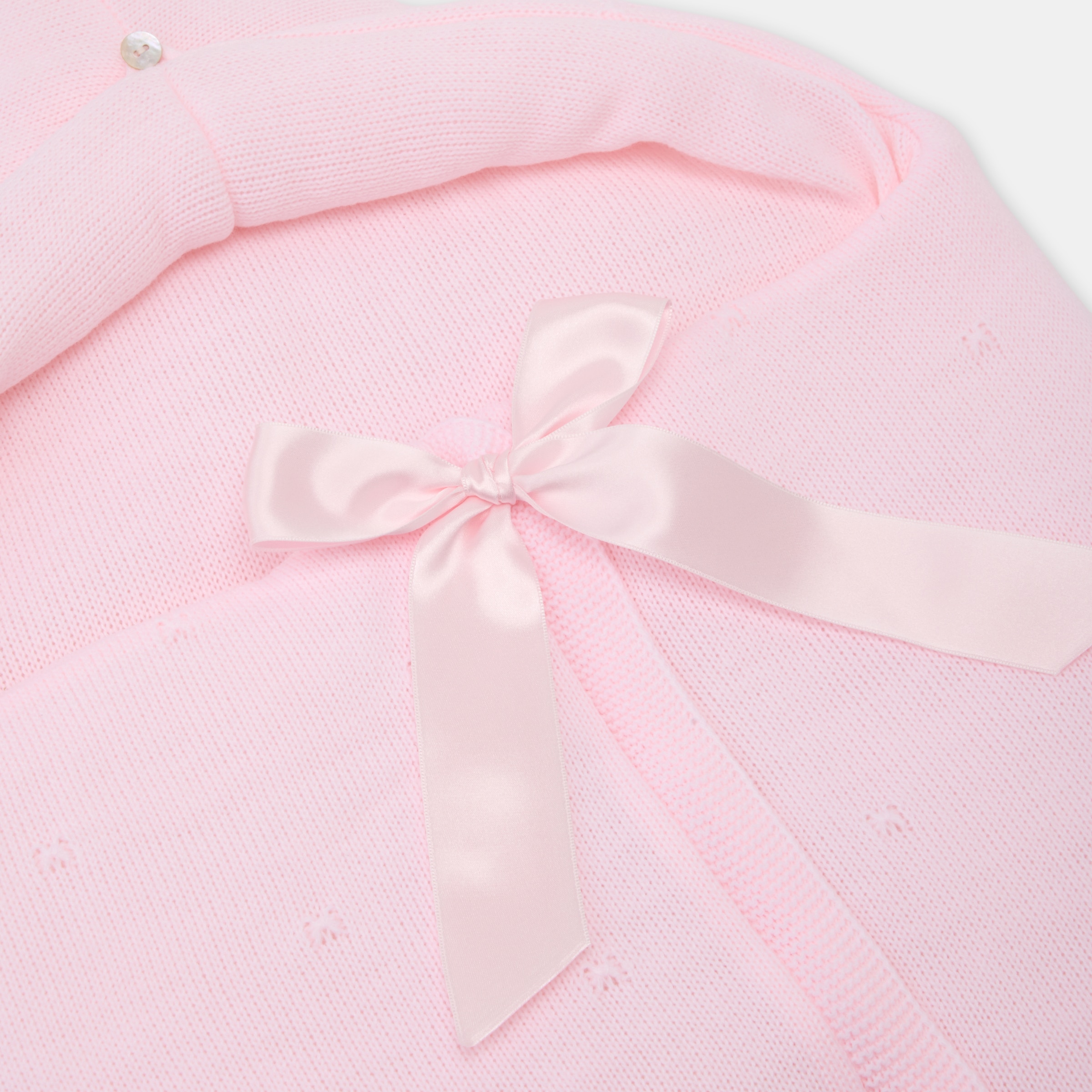 Saco coche Cotton Juice Baby Home capucha Tricot - Rosa claro Rosa claro-4