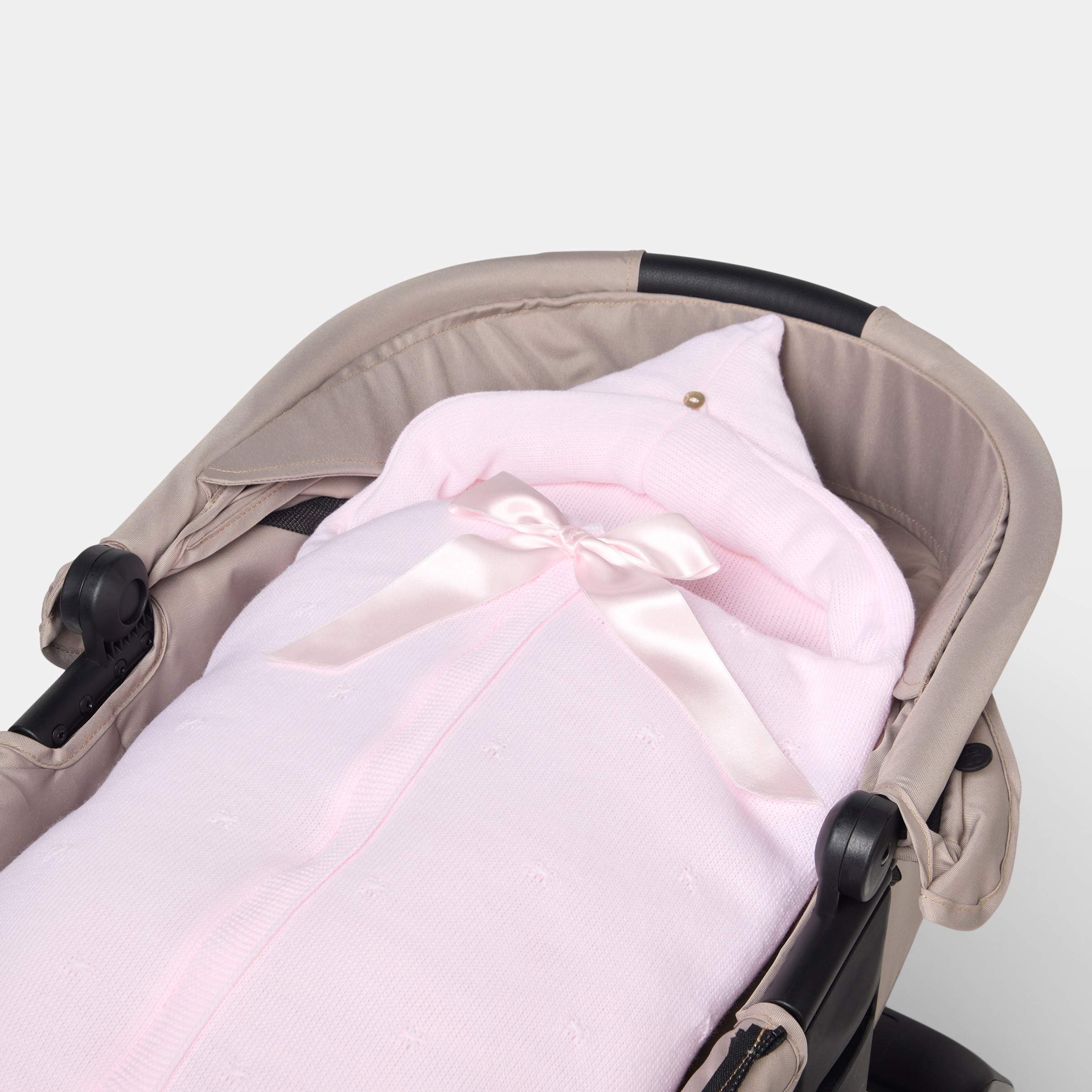 Saco coche Cotton Juice Baby Home capucha Tricot - Rosa claro Rosa claro-5