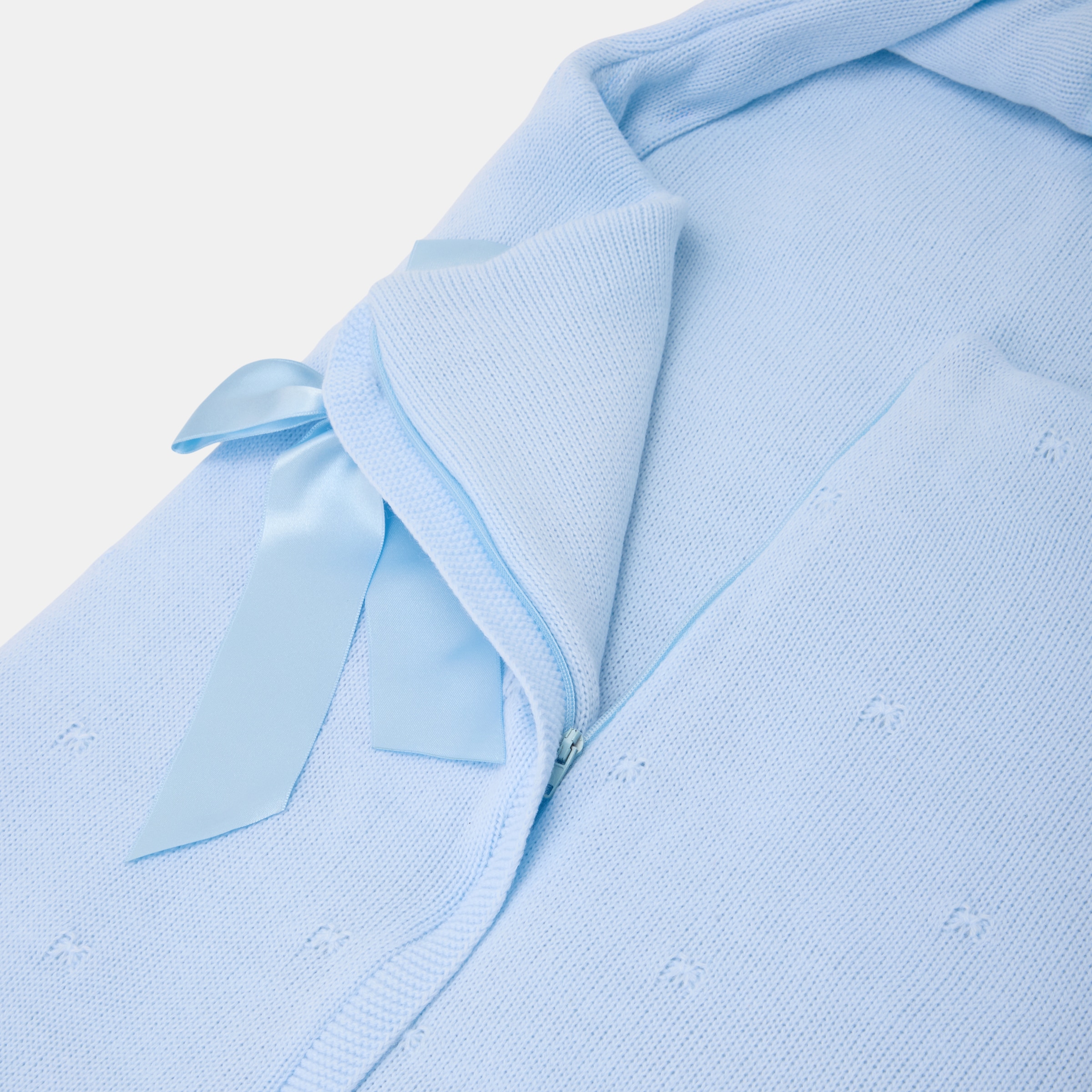 Saco coche Cotton Juice Baby Home capucha Tricot - Azul claro Azul claro-3