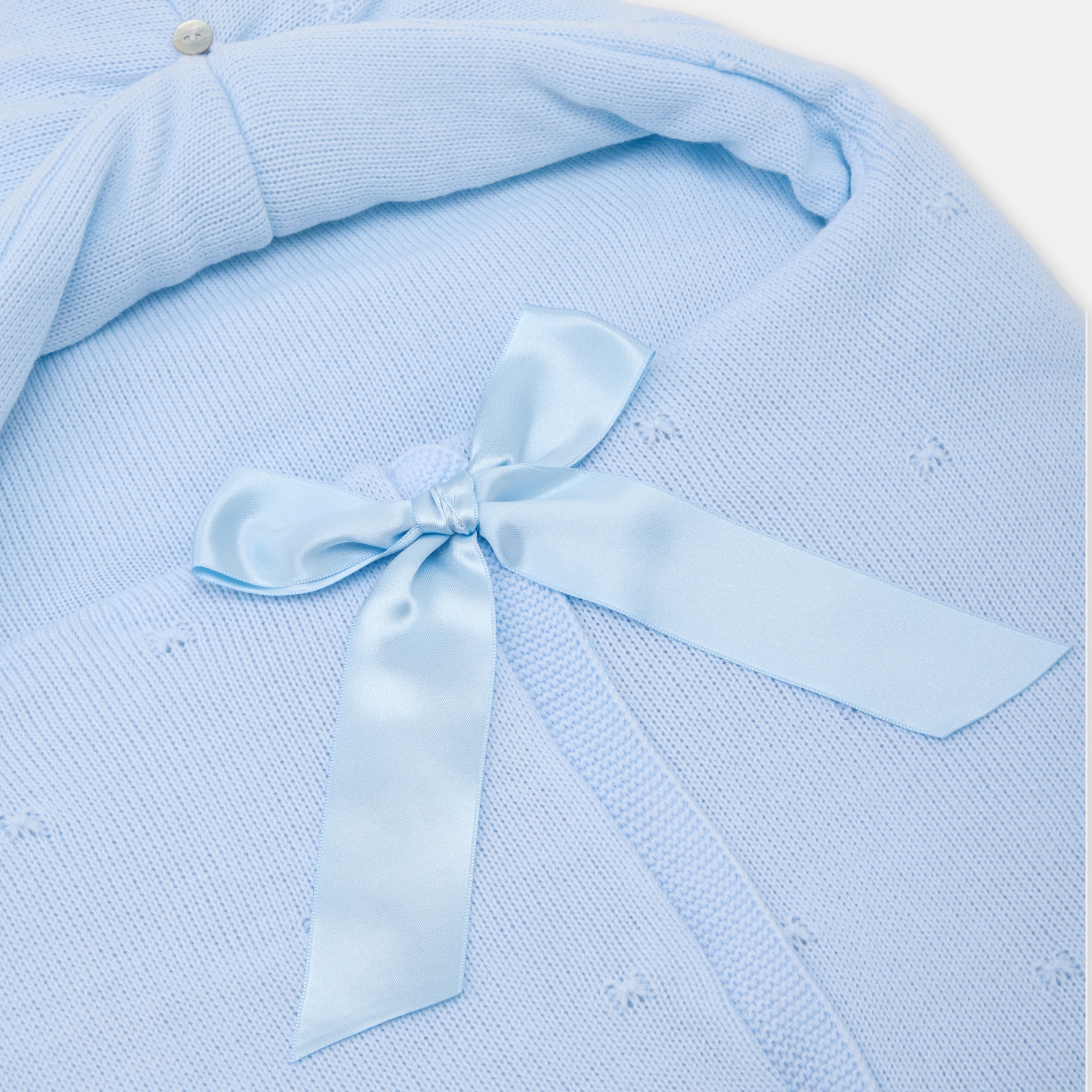 Saco coche Cotton Juice Baby Home capucha Tricot - Azul claro Azul claro-4