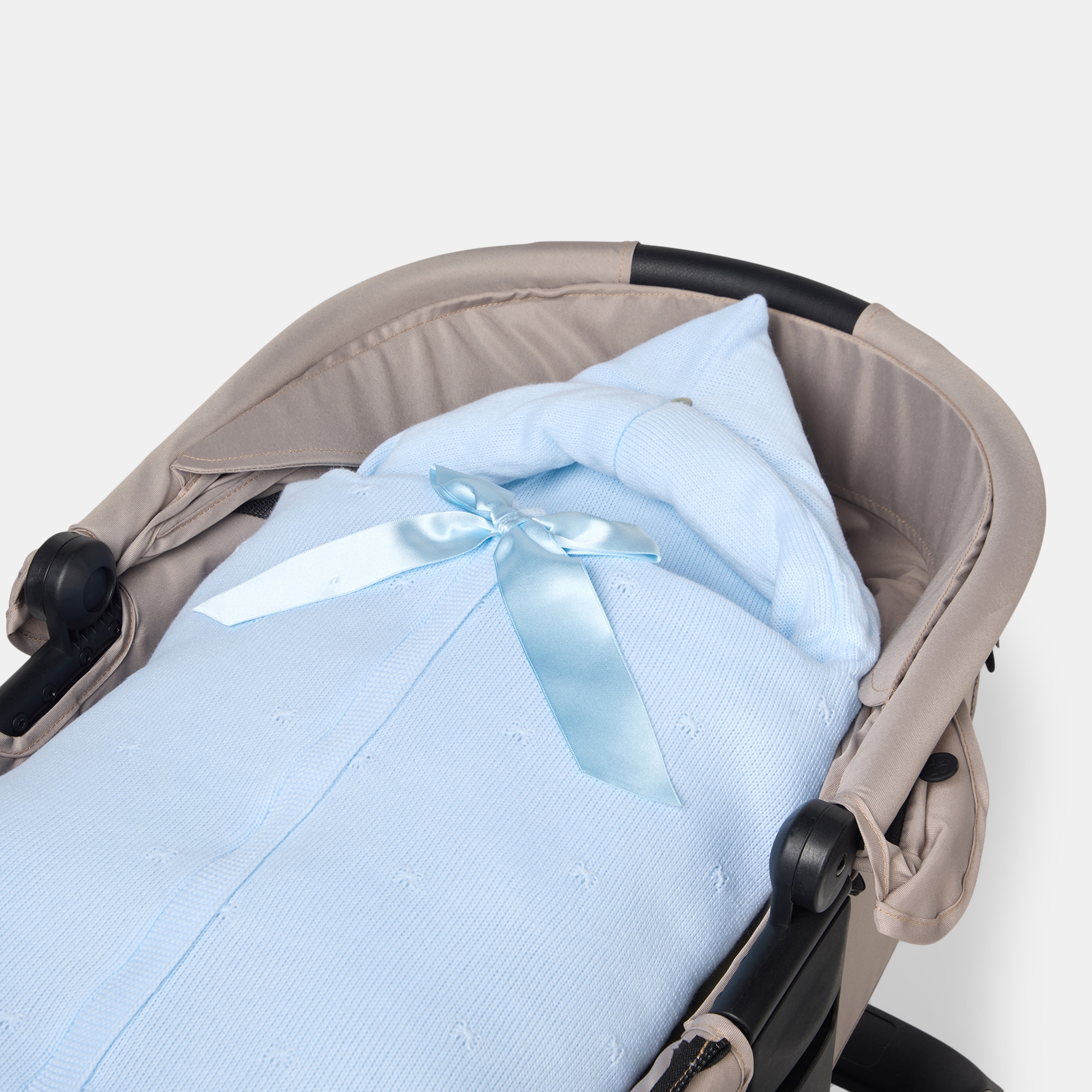 Saco coche Cotton Juice Baby Home capucha Tricot - Azul claro Azul claro-5