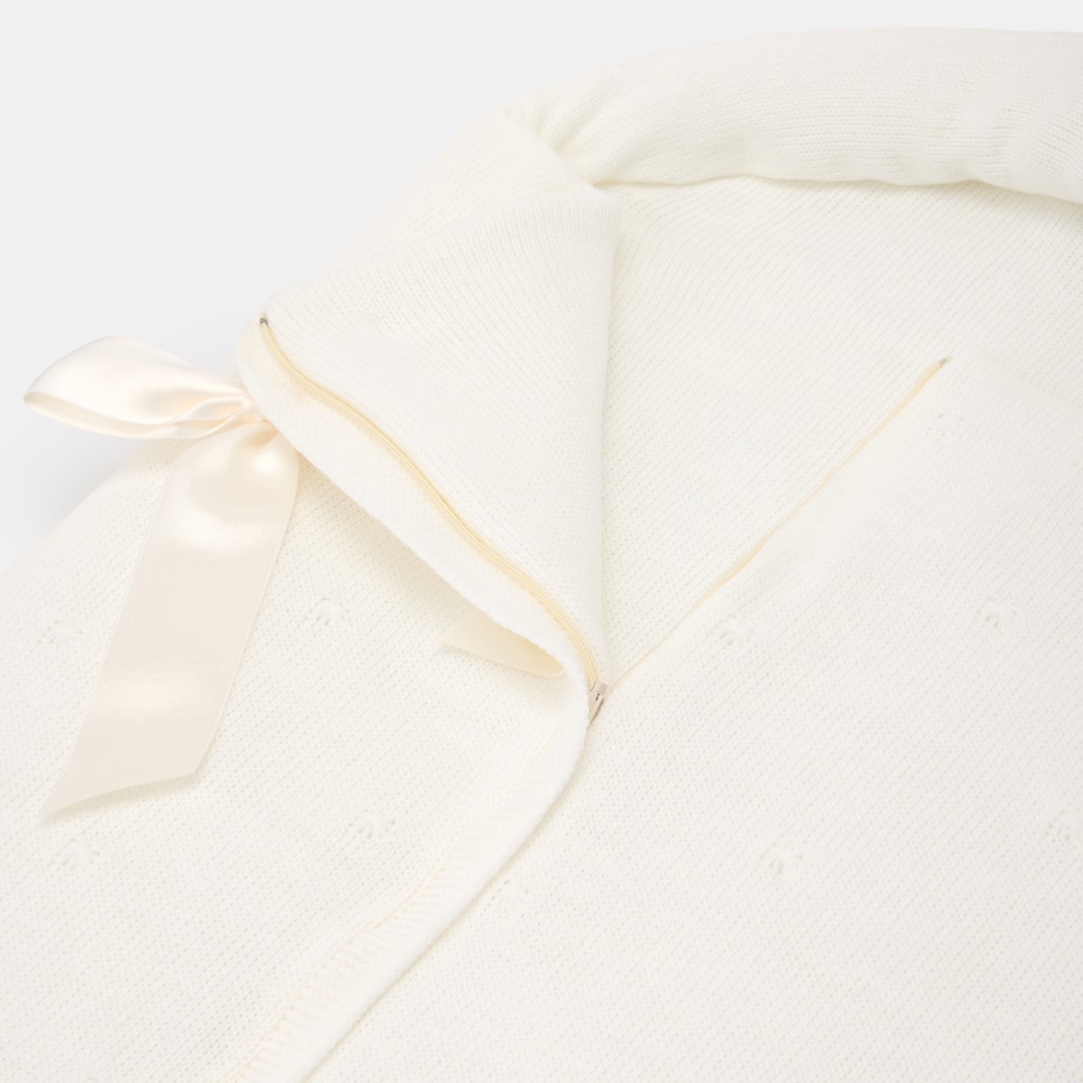 Saco de Carrinho com Capuz de Tricot Cru-3