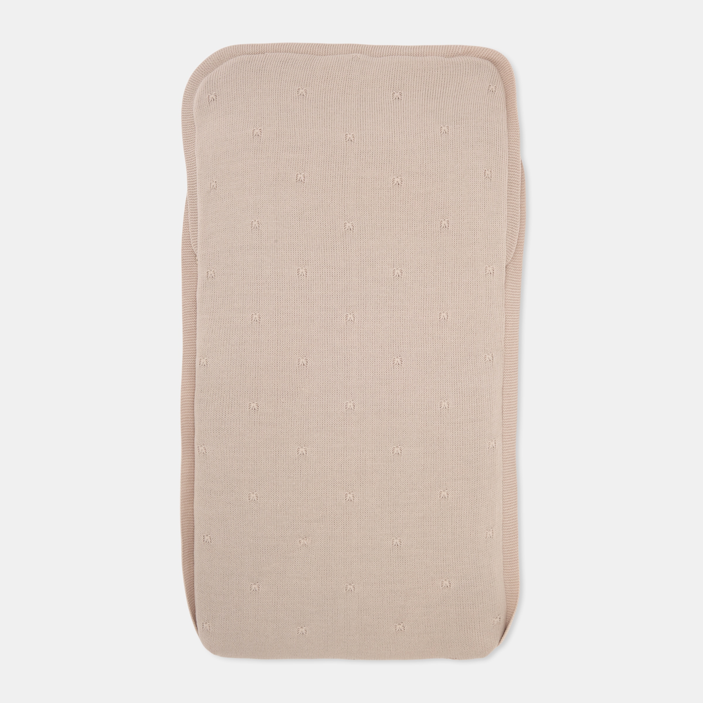Saco de Carrinho com Dobra de Tricot Taupe-3