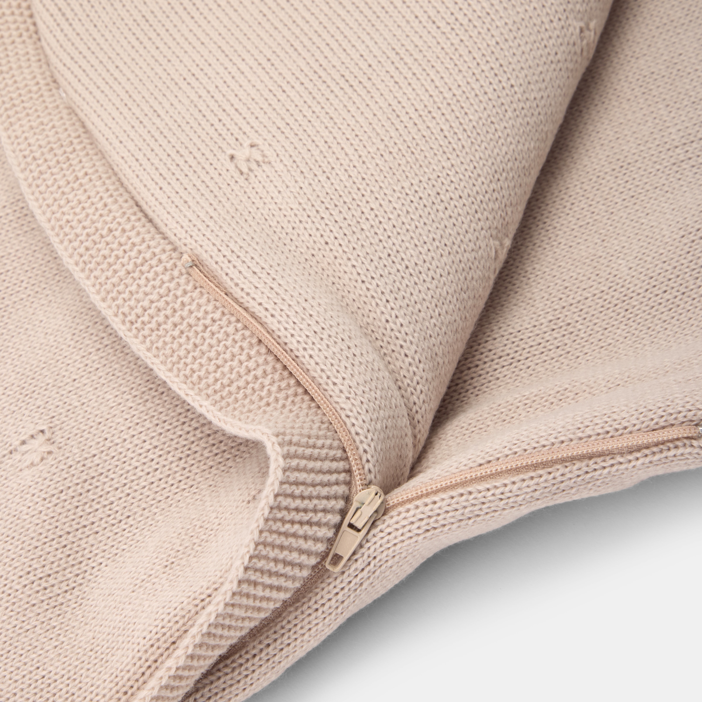 Saco de Carrinho com Dobra de Tricot Taupe-4
