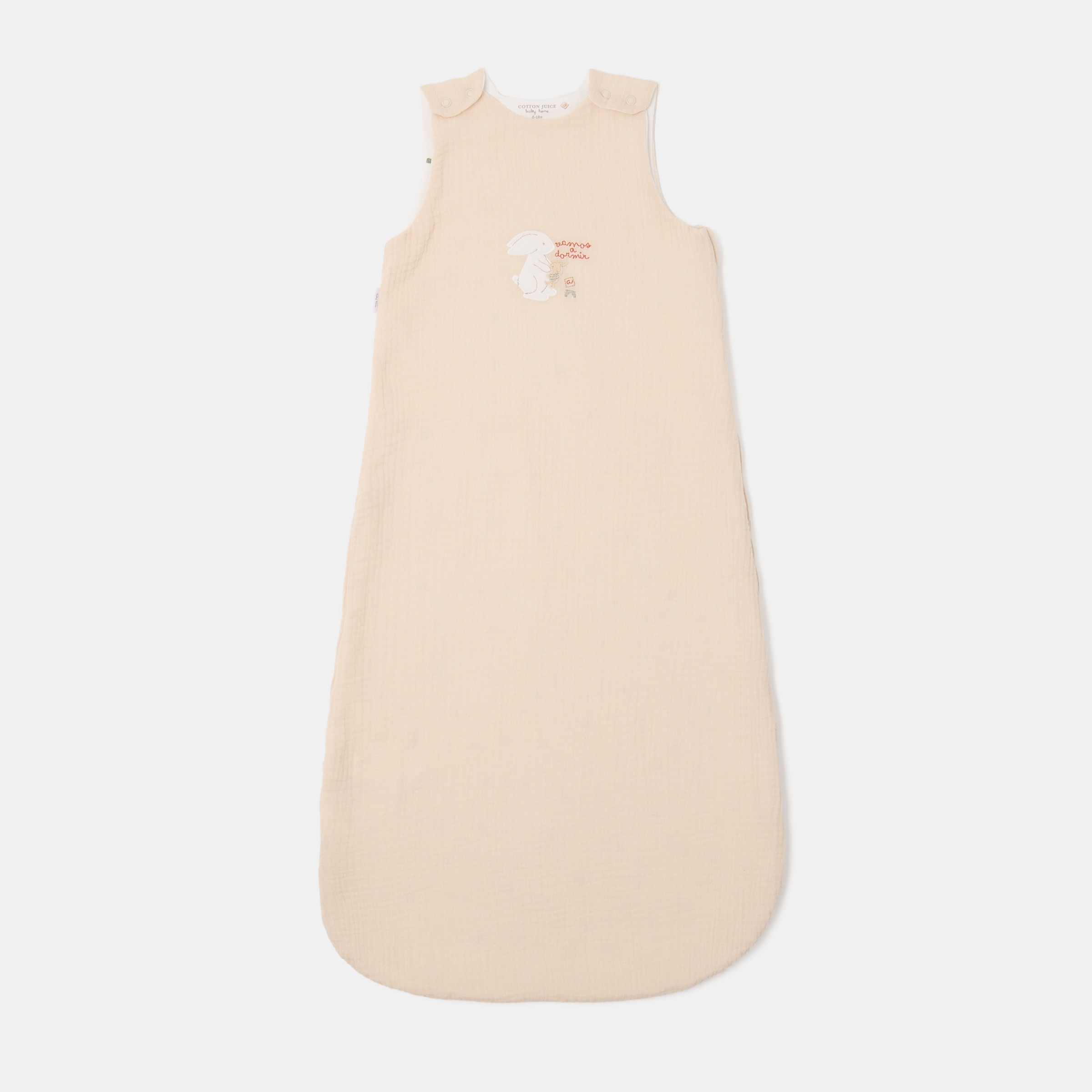 Imagem 0 de Saco de dormir Cotton Juice Baby Home coleção Sésamo com bordado de coelhinhos em musselina, TOG 1.0 (disponível em vários tamanhos)