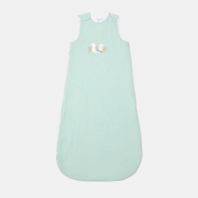 Saco de dormir Cotton Juice Baby Home colección Sésamo, muselina bordada Ratoncito jardinero Tog 1.0 (disponible en varias tallas)