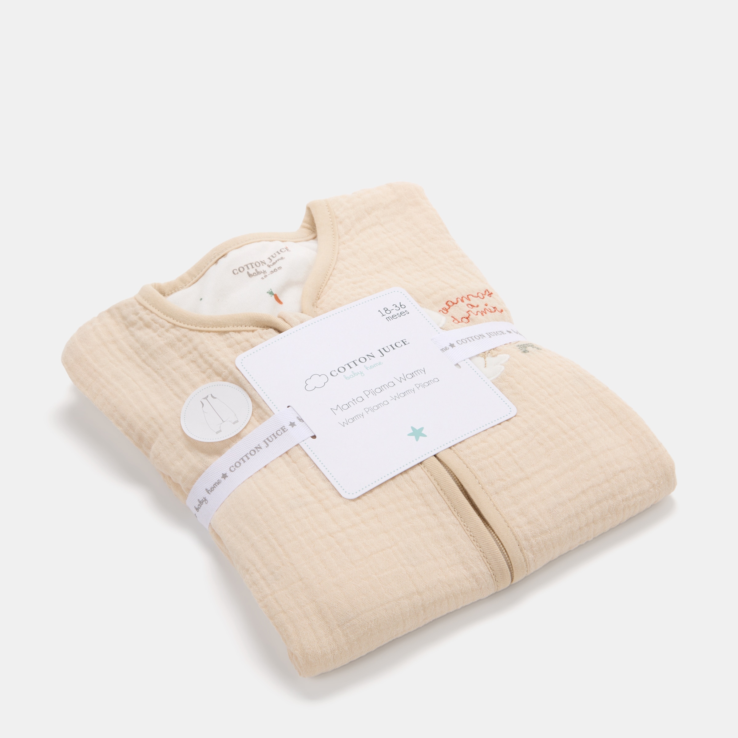 Manta Pijama fresh Cotton Juice Baby Home colección Sésamo, conejitos Tog 1.0 - Natural Natural-5