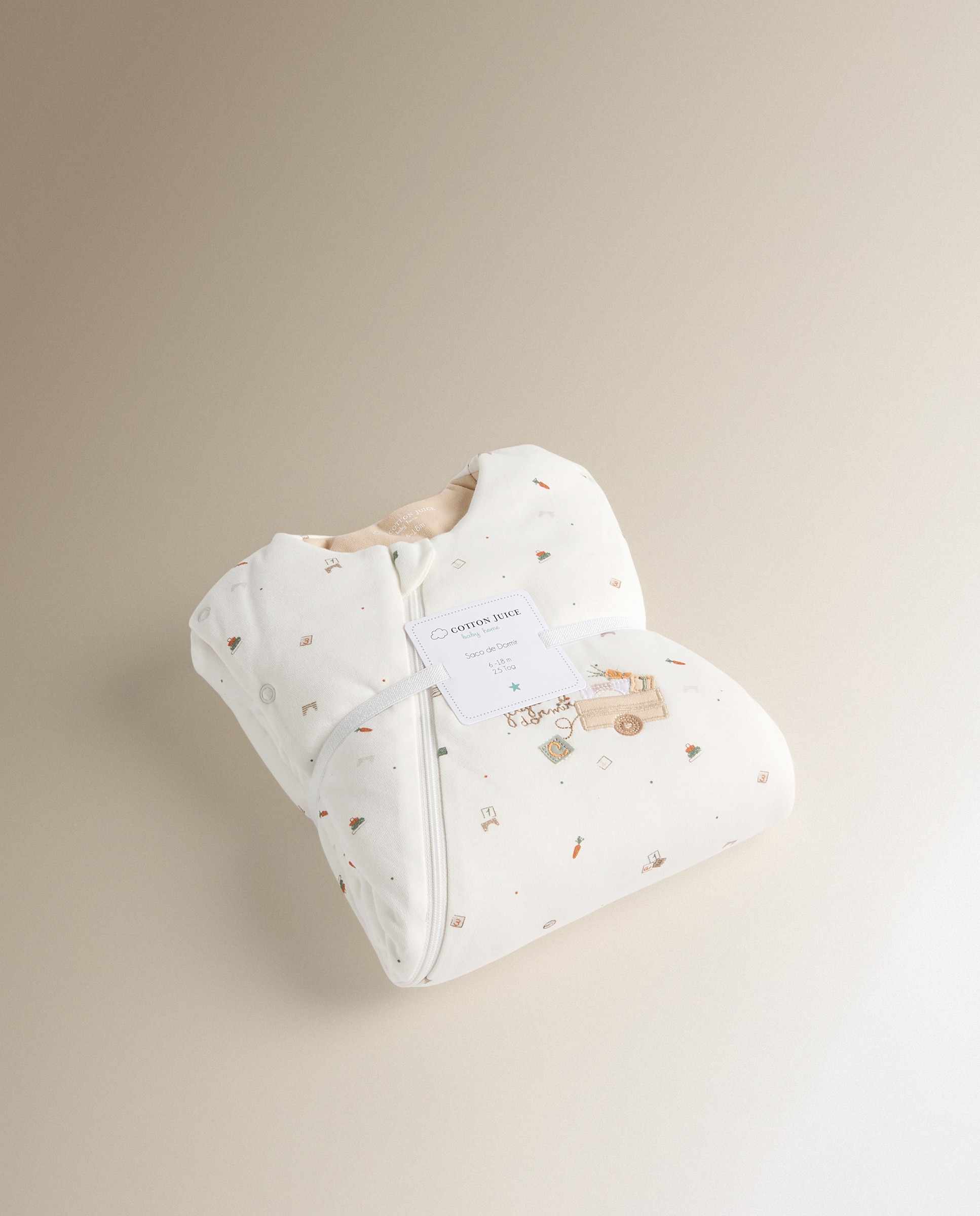Manta pijama Warmy con mangas Cotton Juice Baby Home Sésamo Conejitos TOG 2.5 - Natural Natural-5