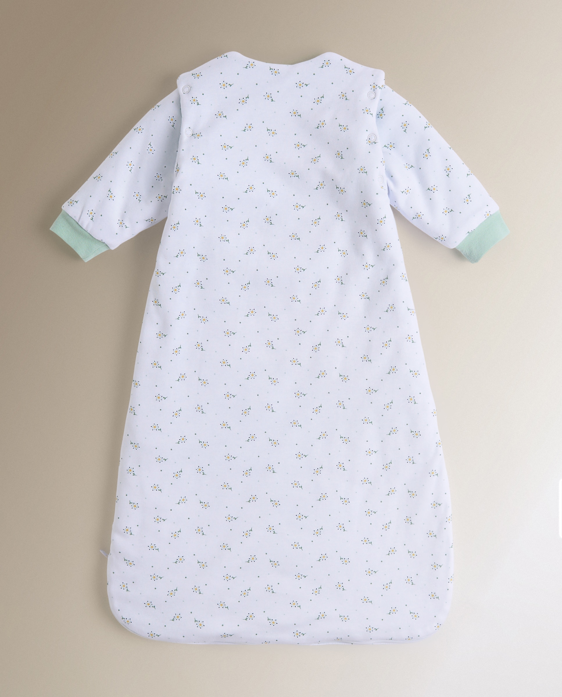 Manta Pijama Warmy com Mangas Sésamo Flores TOG 2.5 Verde Mint-2