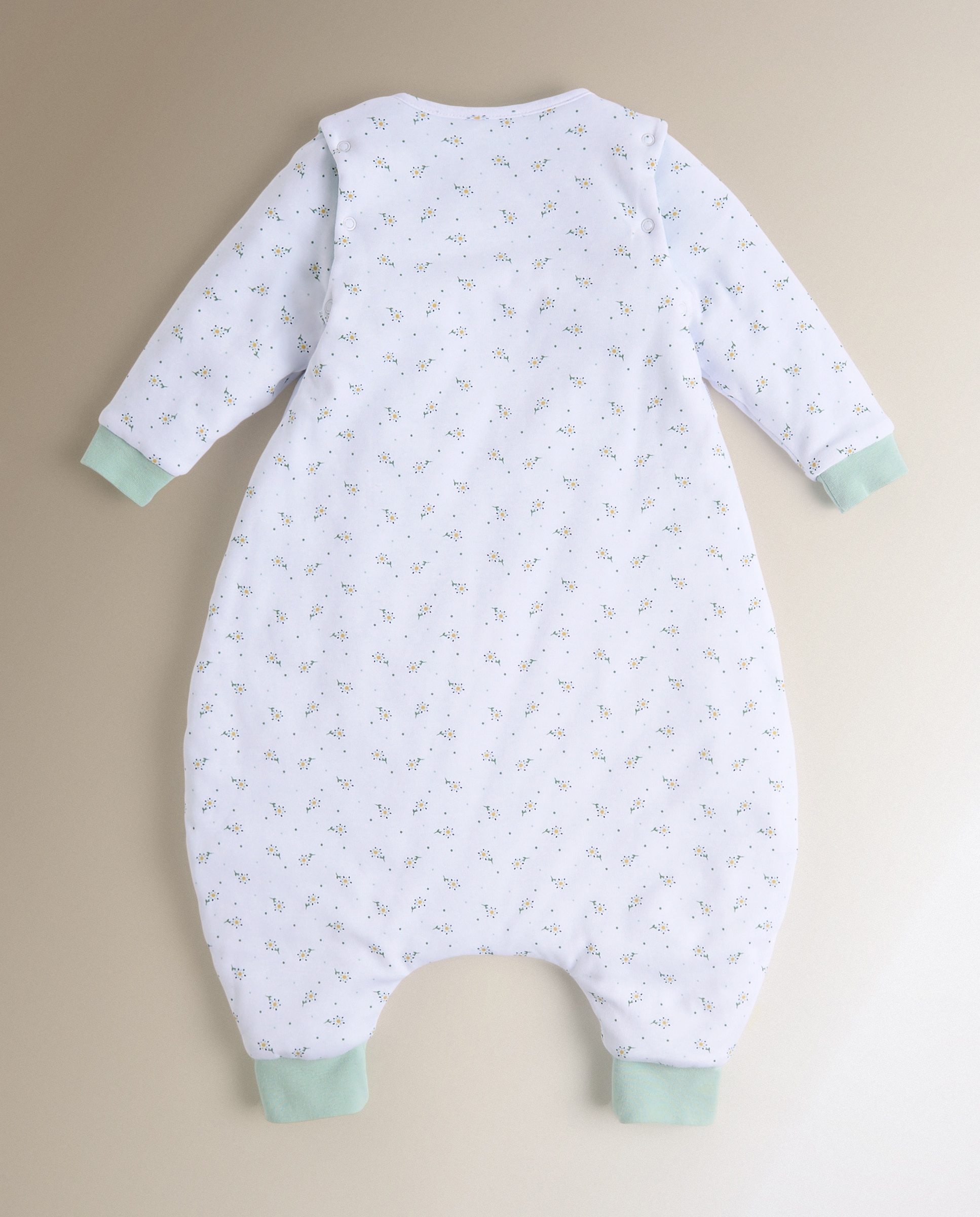 Imagen 2 de Saco de dormir con mangas Cotton Juice Baby Home Sésamo Flores TOG 2.5 - Verde Mint Verde Mint