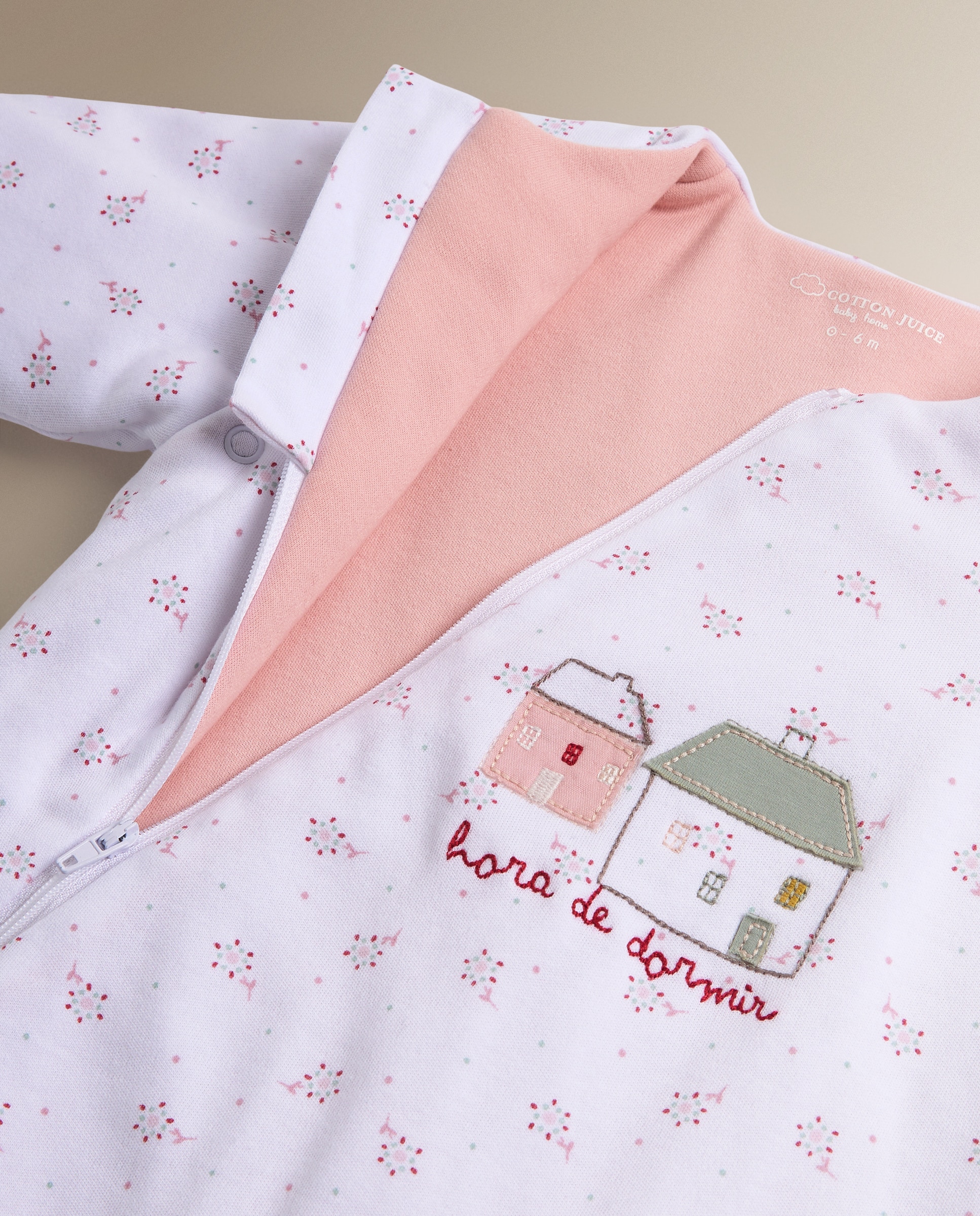 Saco de Dormir com Mangas Sésamo Flores TOG 2.5 Rosa antigo-3