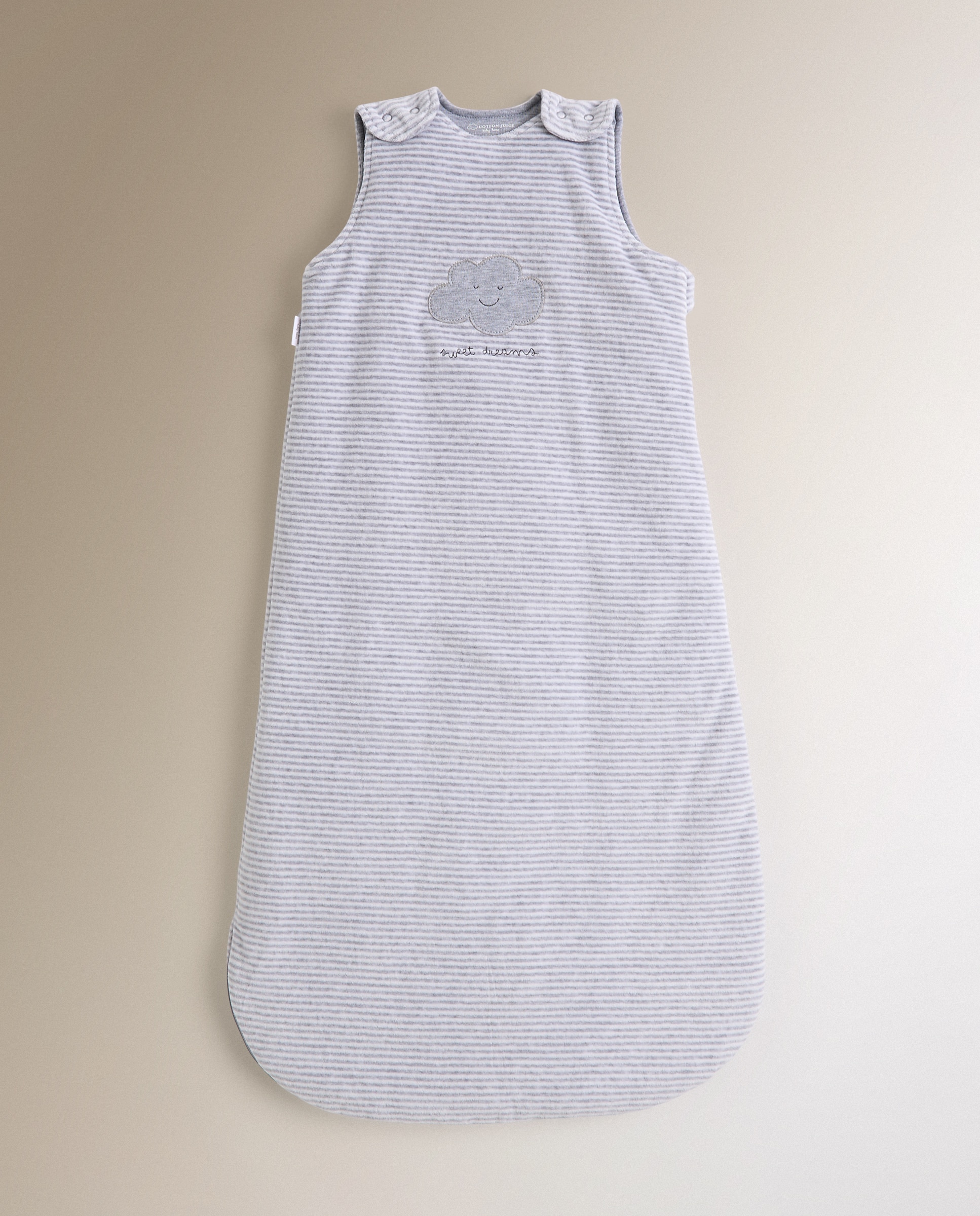 Saco de dormir Cotton Juice Baby Home Abecedario TOG 1.0 - Gris claro Gris claro-1