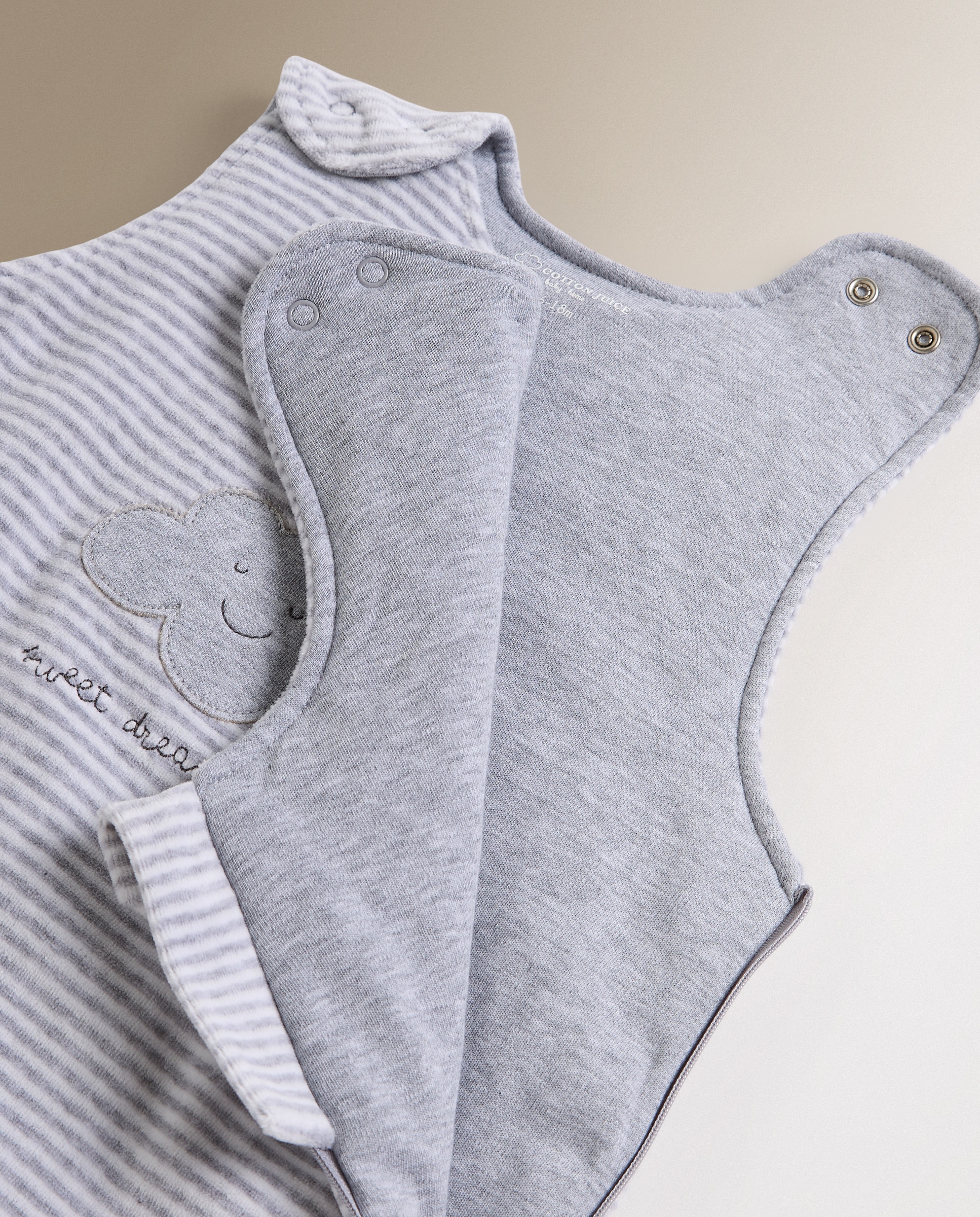 Saco de dormir Cotton Juice Baby Home Abecedario TOG 1.0 - Gris claro Gris claro-4