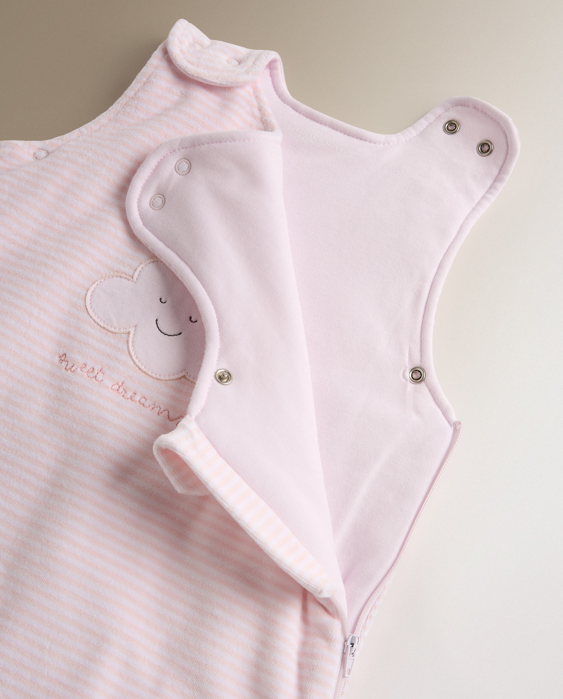 Saco de Dormir Velour Riscas Nuvem TOG 2.5 Rosa-claro-3
