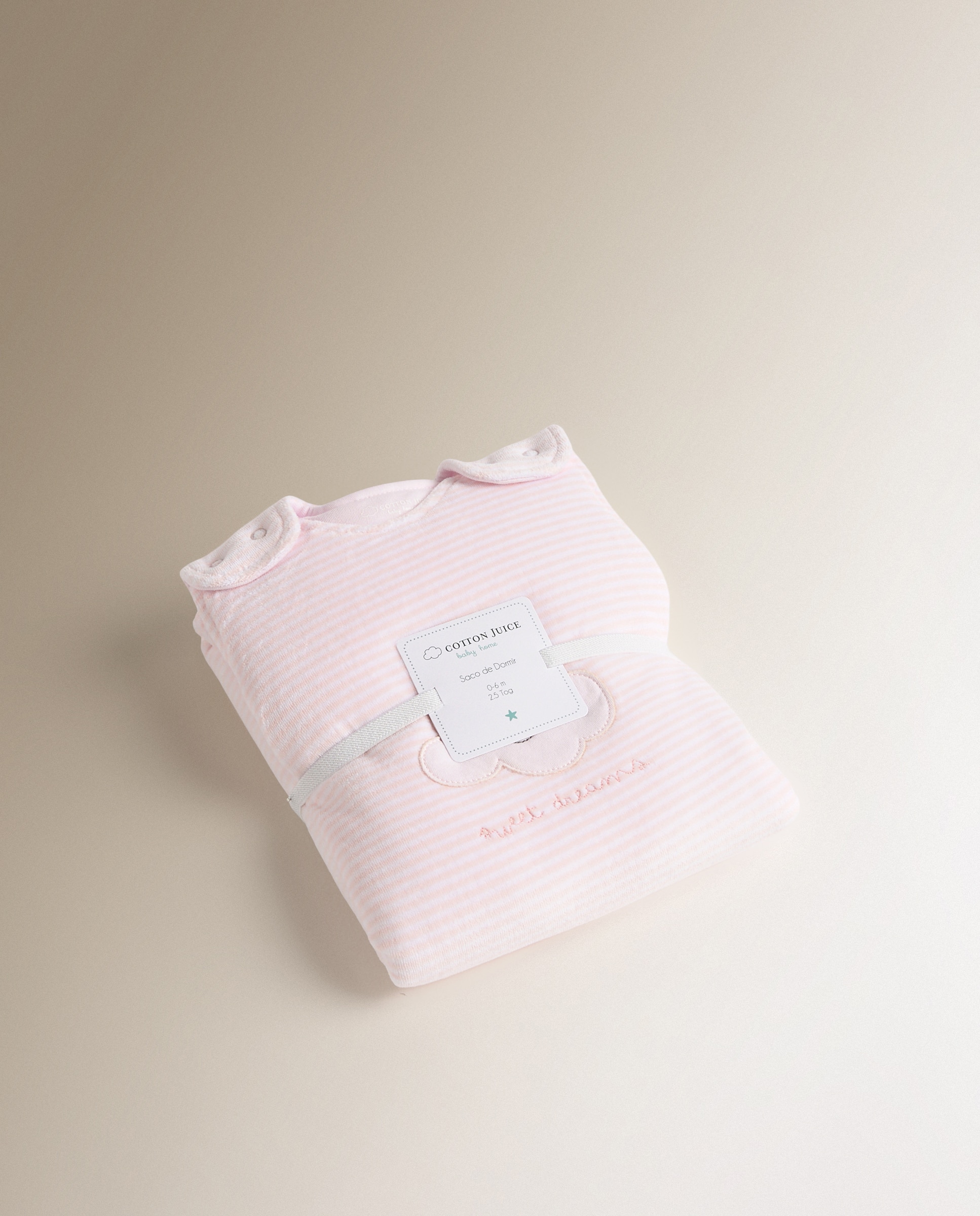 Saco de Dormir Velour Riscas Nuvem TOG 2.5 Rosa-claro-5