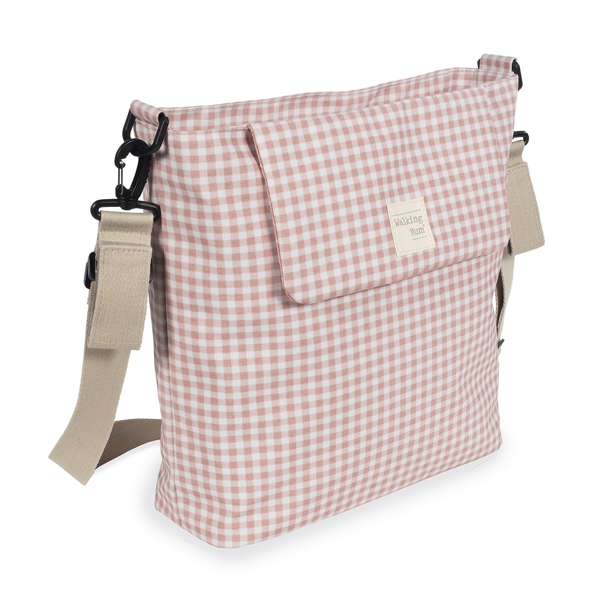 Bolso Canastilla Walking Mum I Love Vichy - Rosa Rosa-2