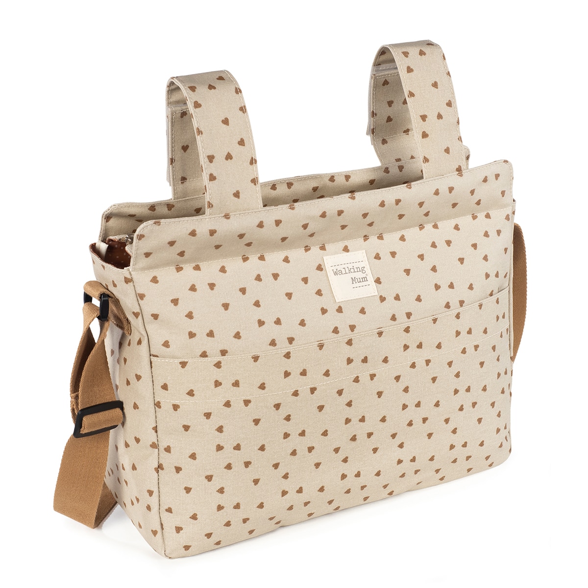 Bolso Canastilla Walking Mum Poppy corazones Teja Teja-3