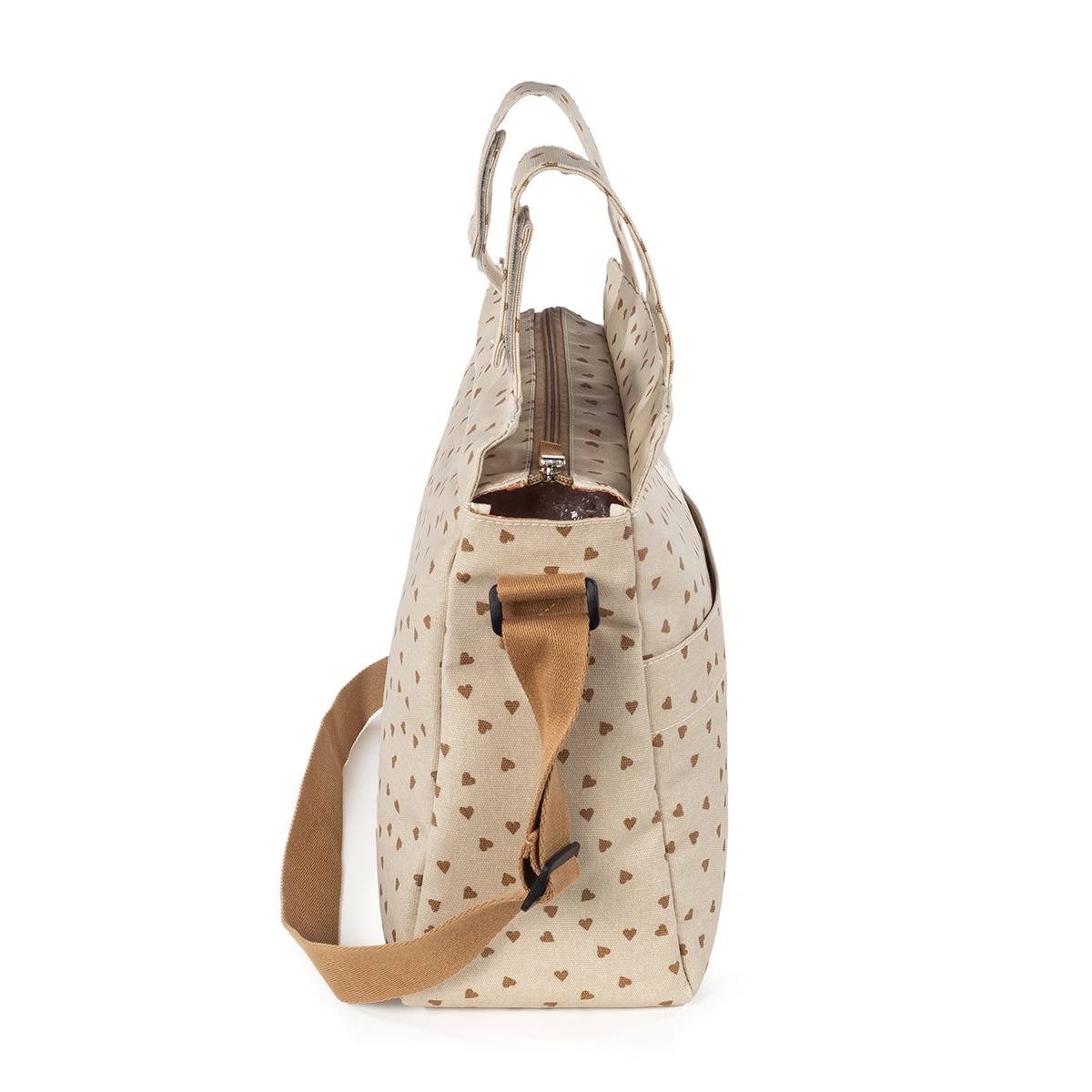 Bolso Canastilla Walking Mum Poppy corazones Teja Teja-4