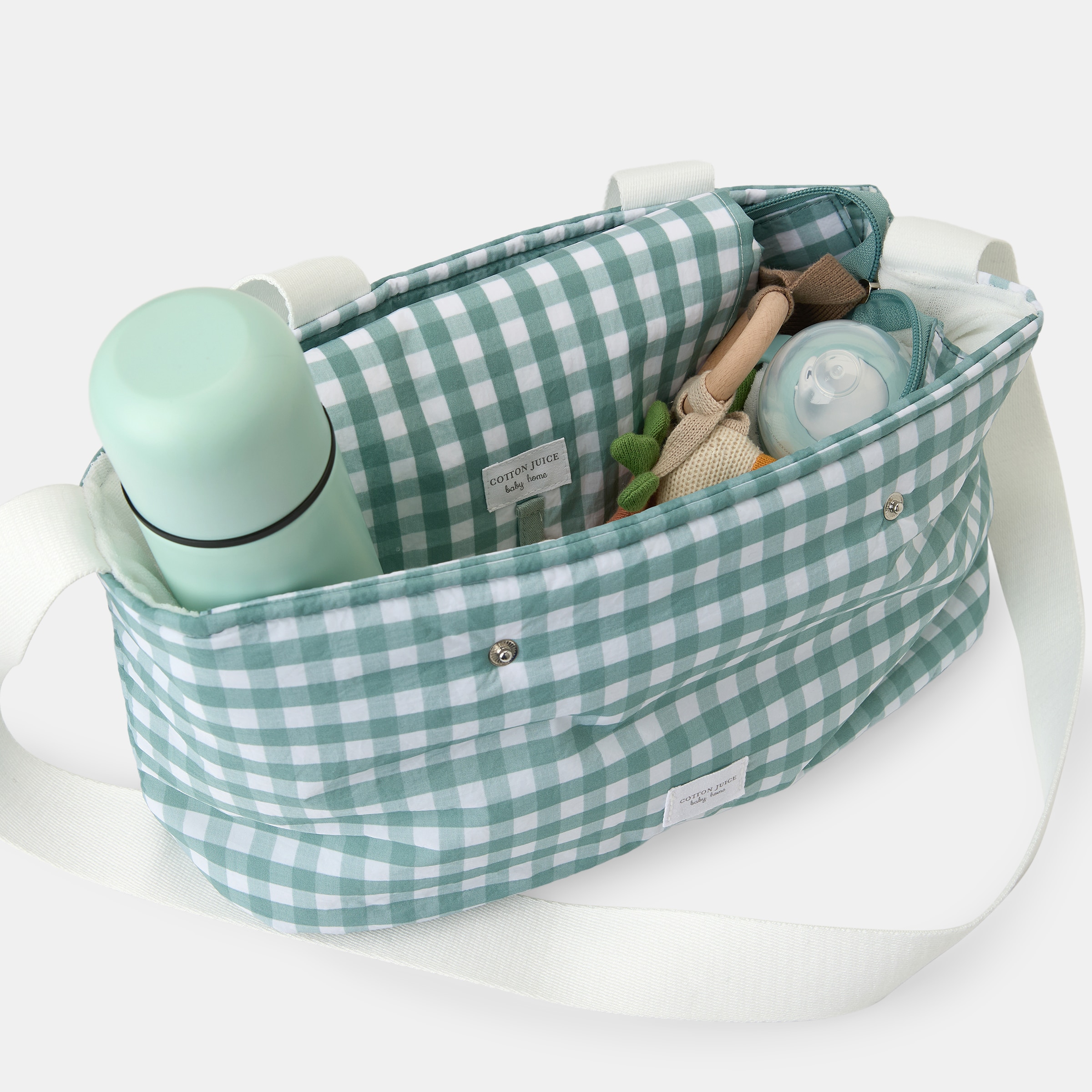 bolso Cotton Juice Home organizador vichy Verde Oliva Verde Oliva-6