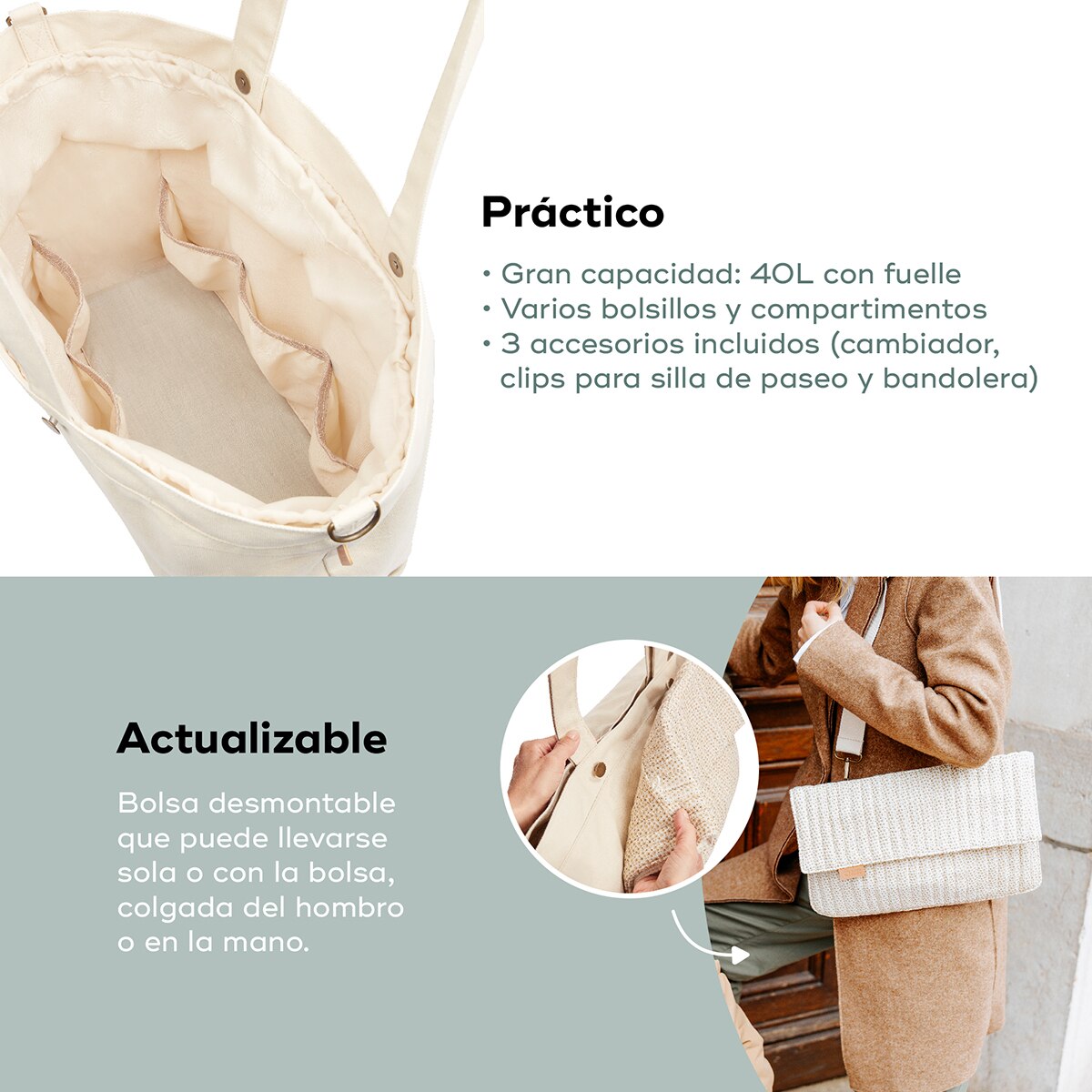 Bolso maternal Babymoov Tote Bag - Blanco Blanco-4