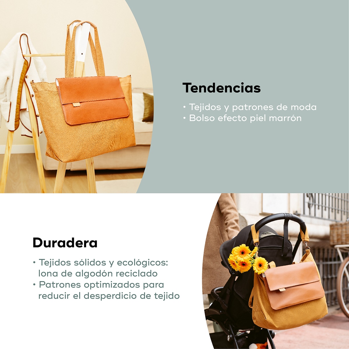 Mala de Maternidade Tote Bag Castanho-claro-5