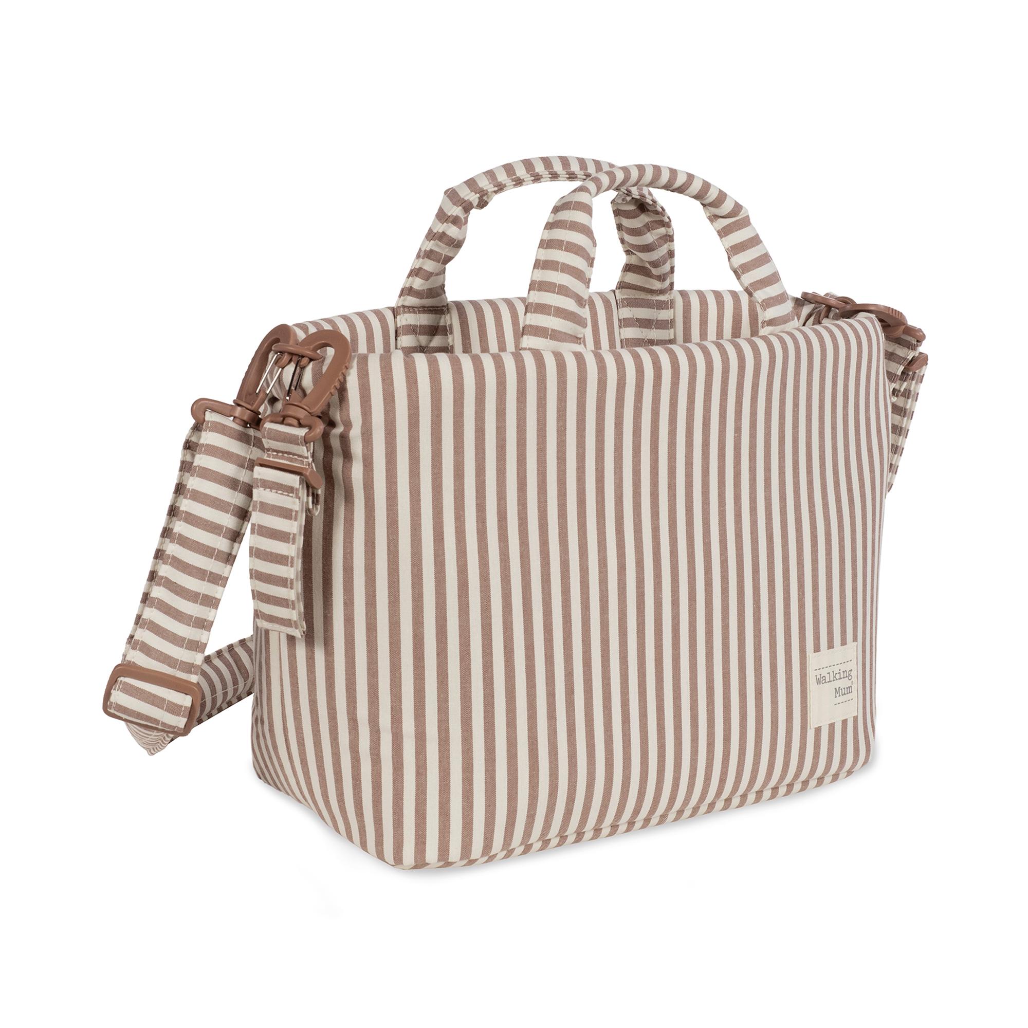 Bolsa em vime Praline Riscas Moka Telha-4