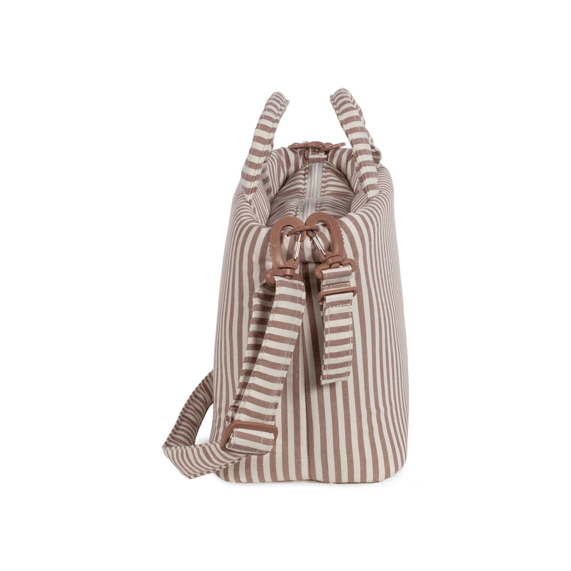 Bolsa em vime Praline Riscas Moka Telha-5