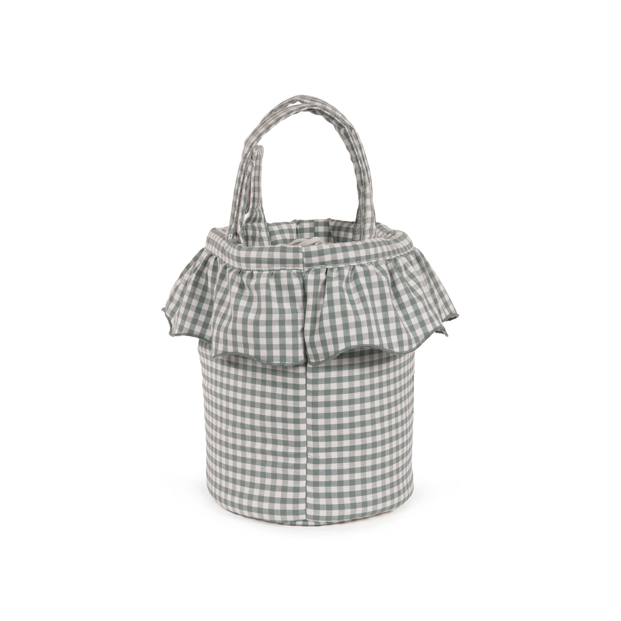 Bolsa Bucket Praliné Vichy Matcha Verde-3