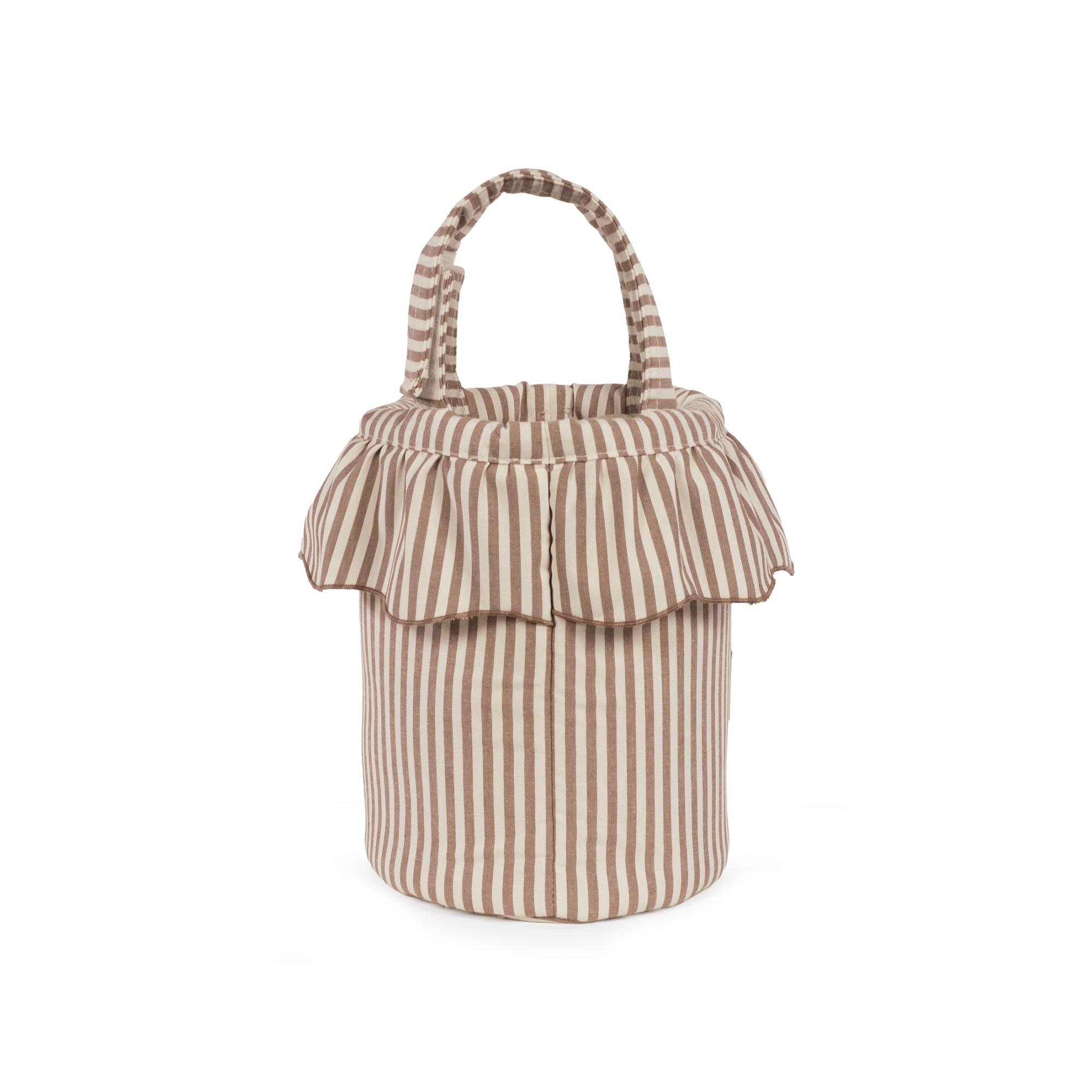 Bolsa Bucket Praliné Riscas Moka Telha-3