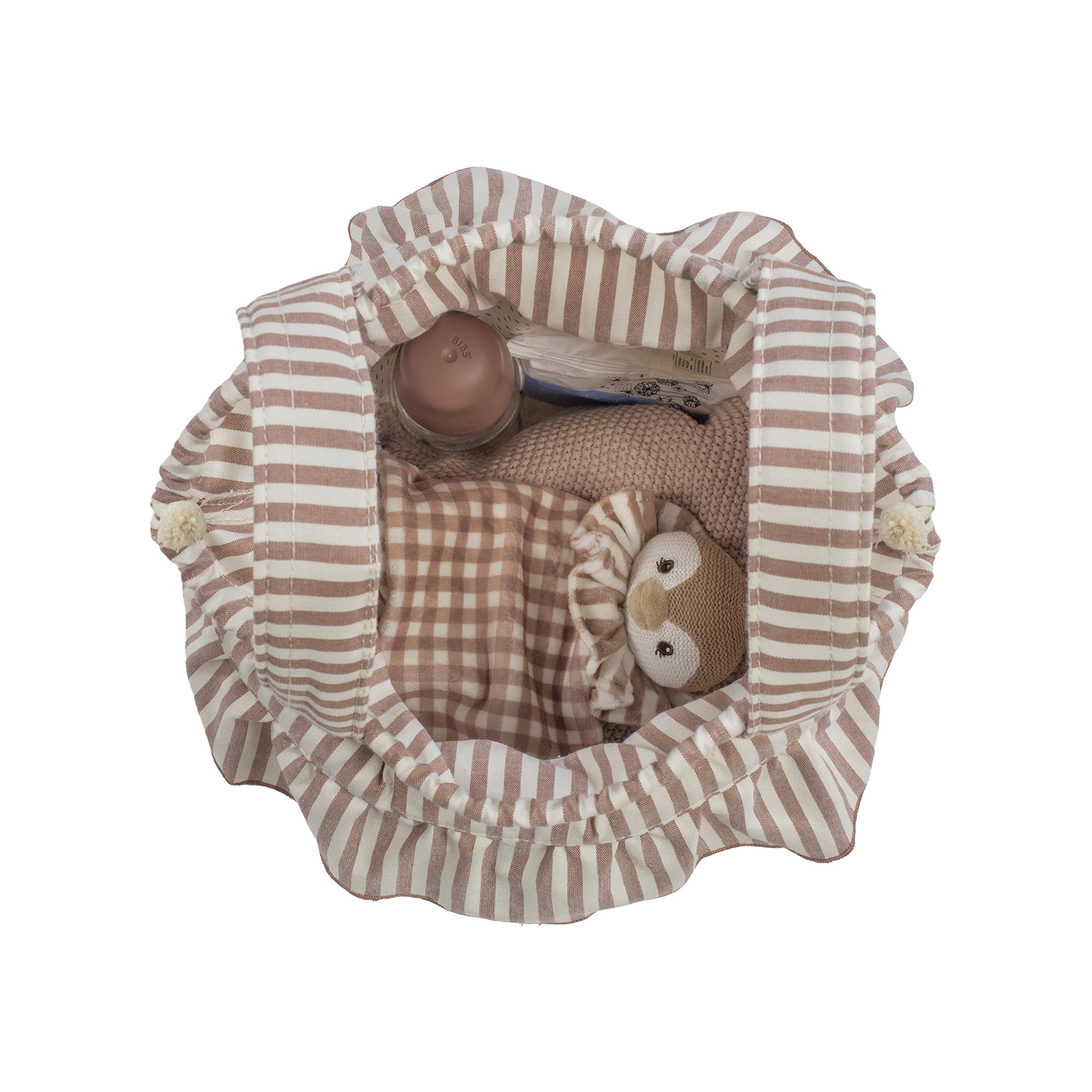 Bolsa Bucket Praliné Riscas Moka Telha-5